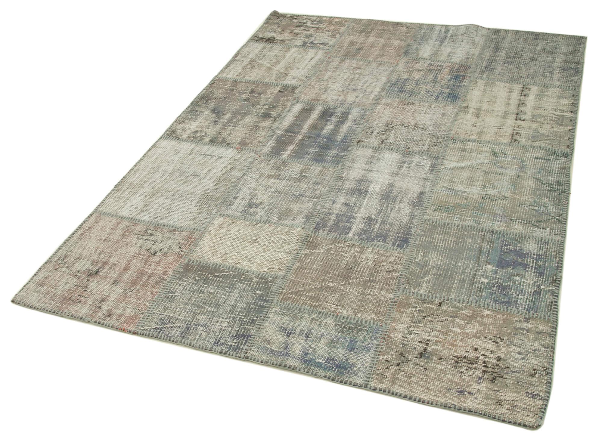 5 x 7 Grey Patchwork Rug - 2664