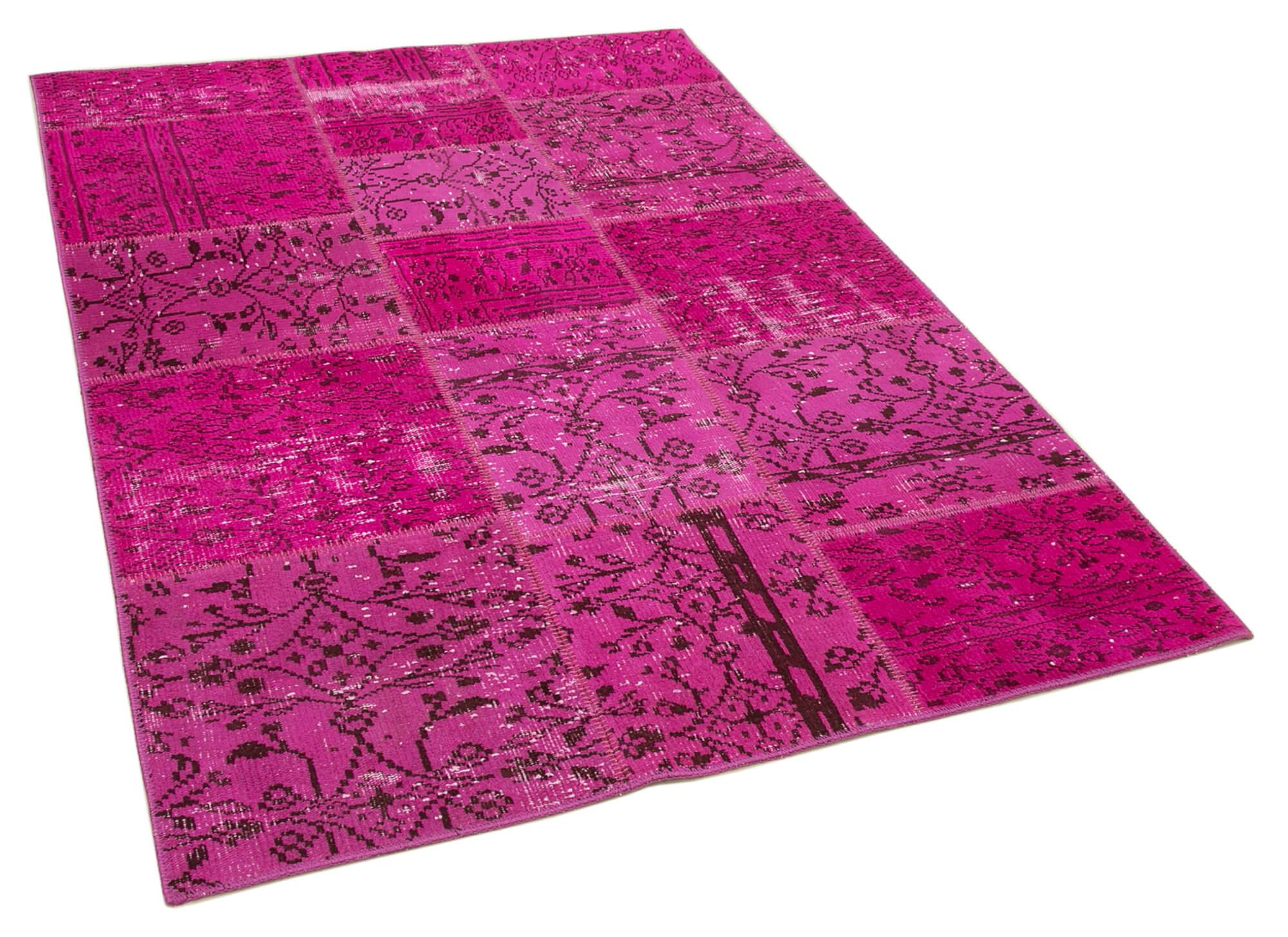 5 x 7 Pink Patchwork Rug - 2671