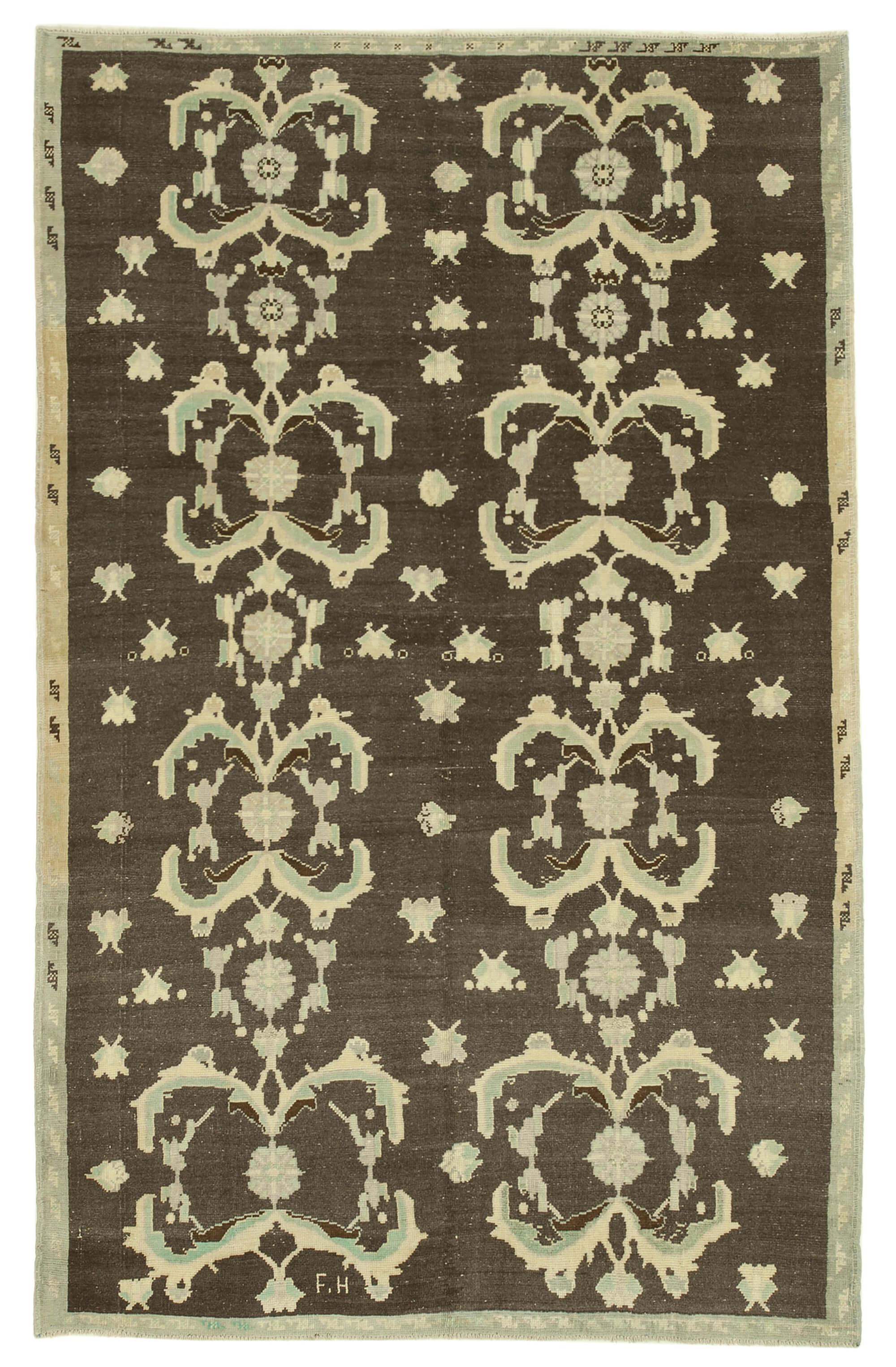 5 x 9 Brown Vintage Anatolian Rug - 2696