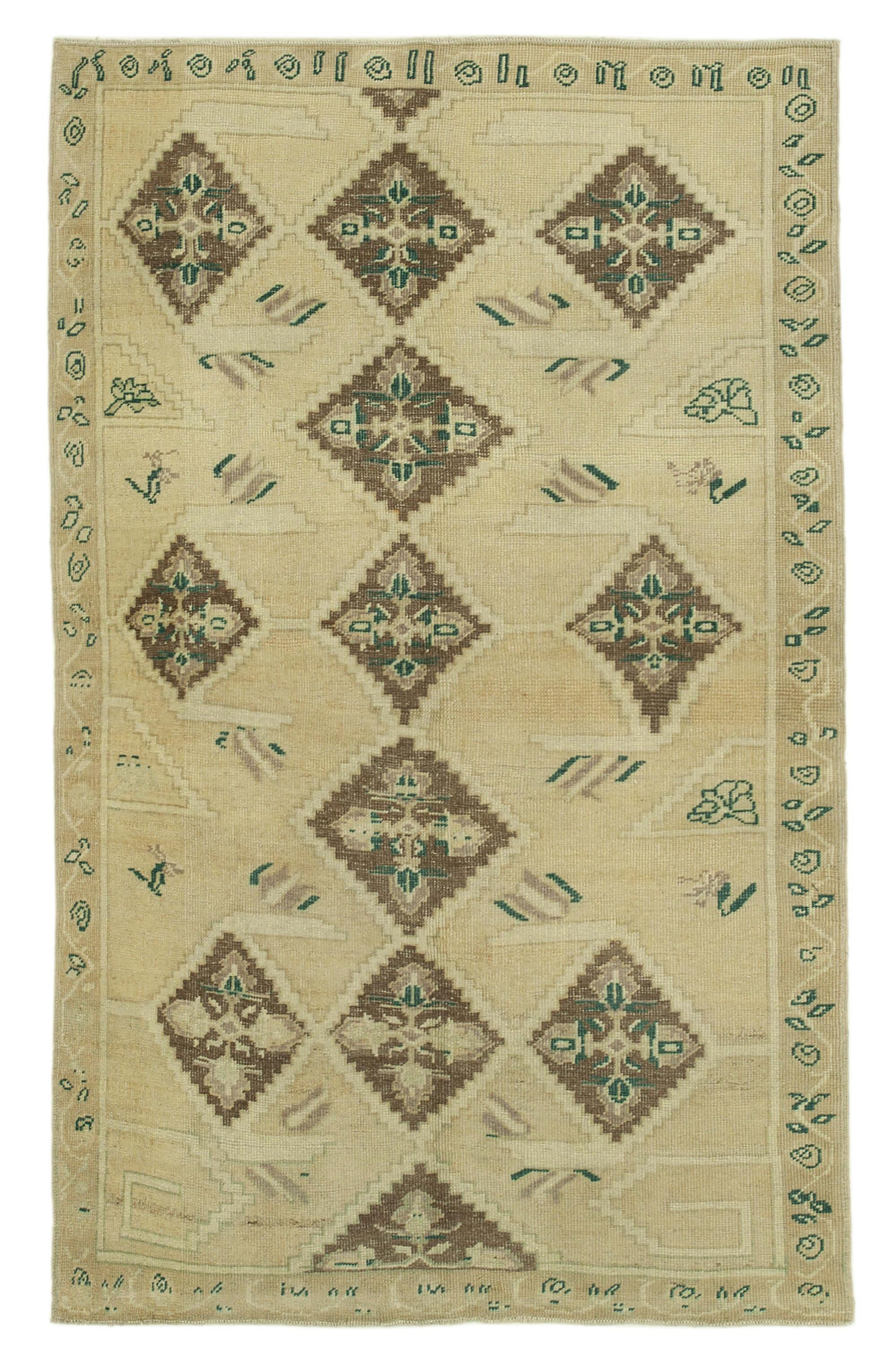 5 x 8 Beige Vintage Anatolian Rug - 2711