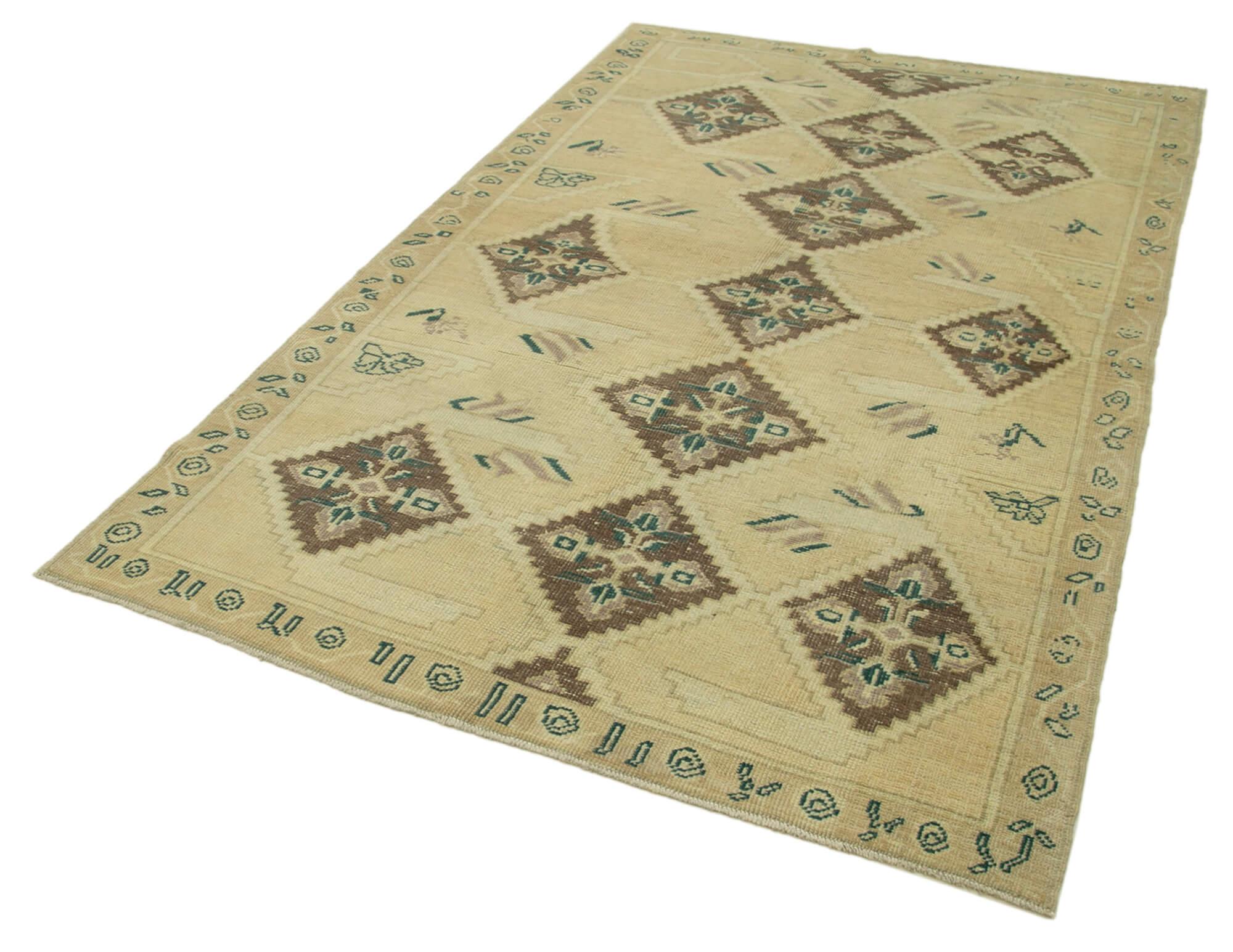 5 x 8 Beige Vintage Anatolian Rug - 2711