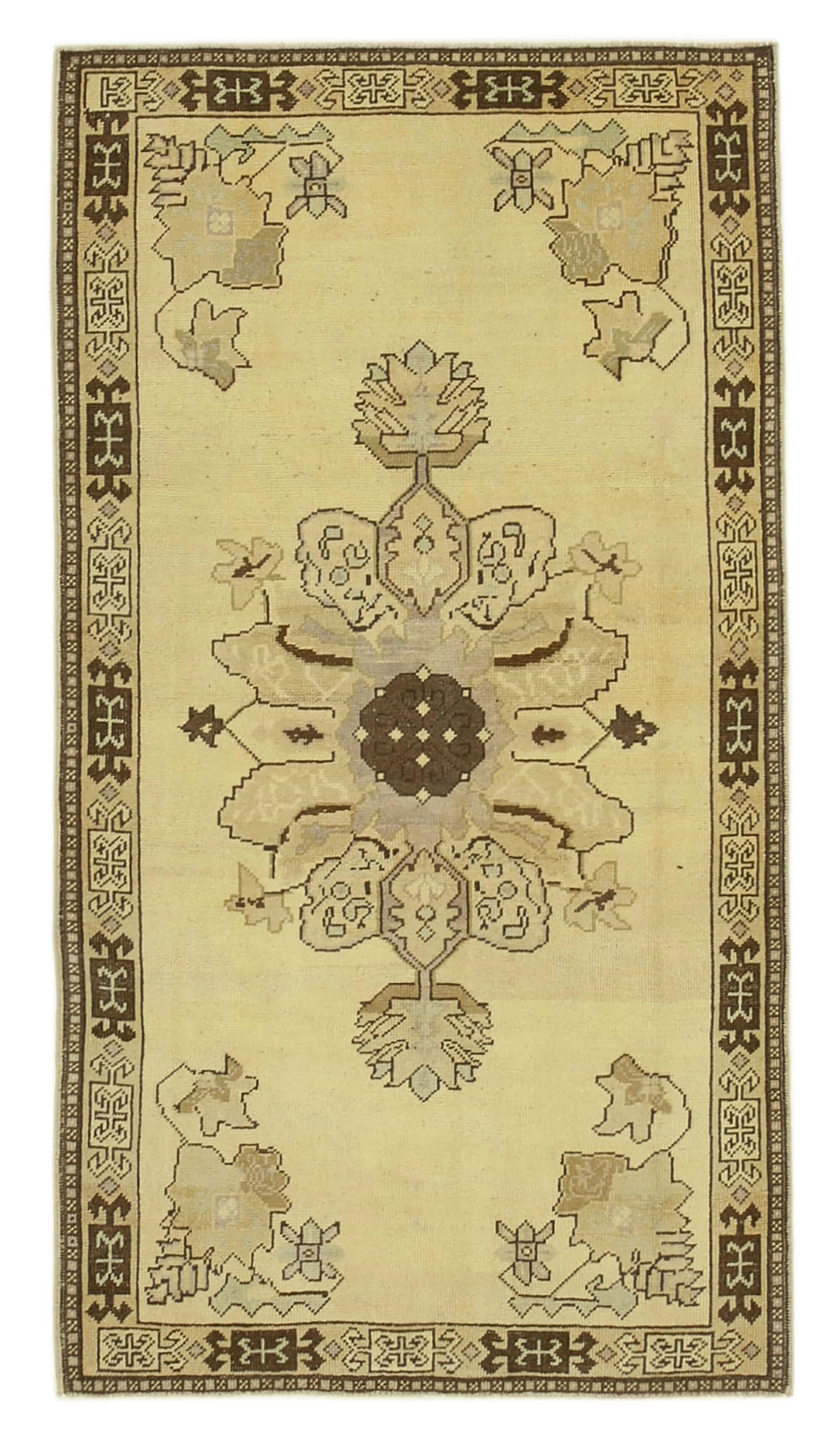 4 x 7 Beige Vintage Anatolian Rug - 2727