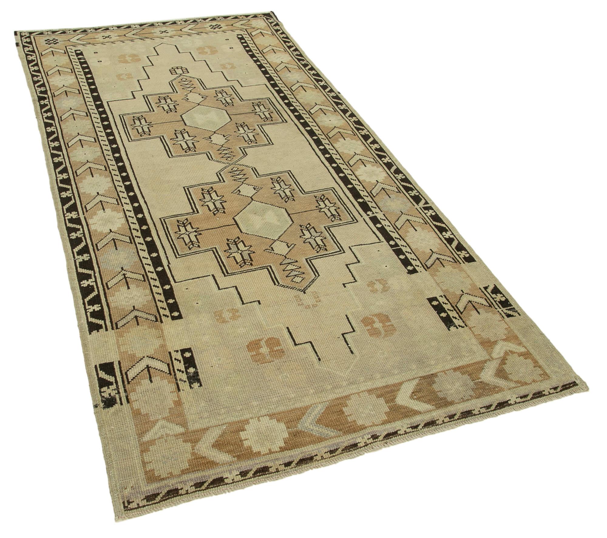 4 x 7 Beige Vintage Anatolian Rug - 2729