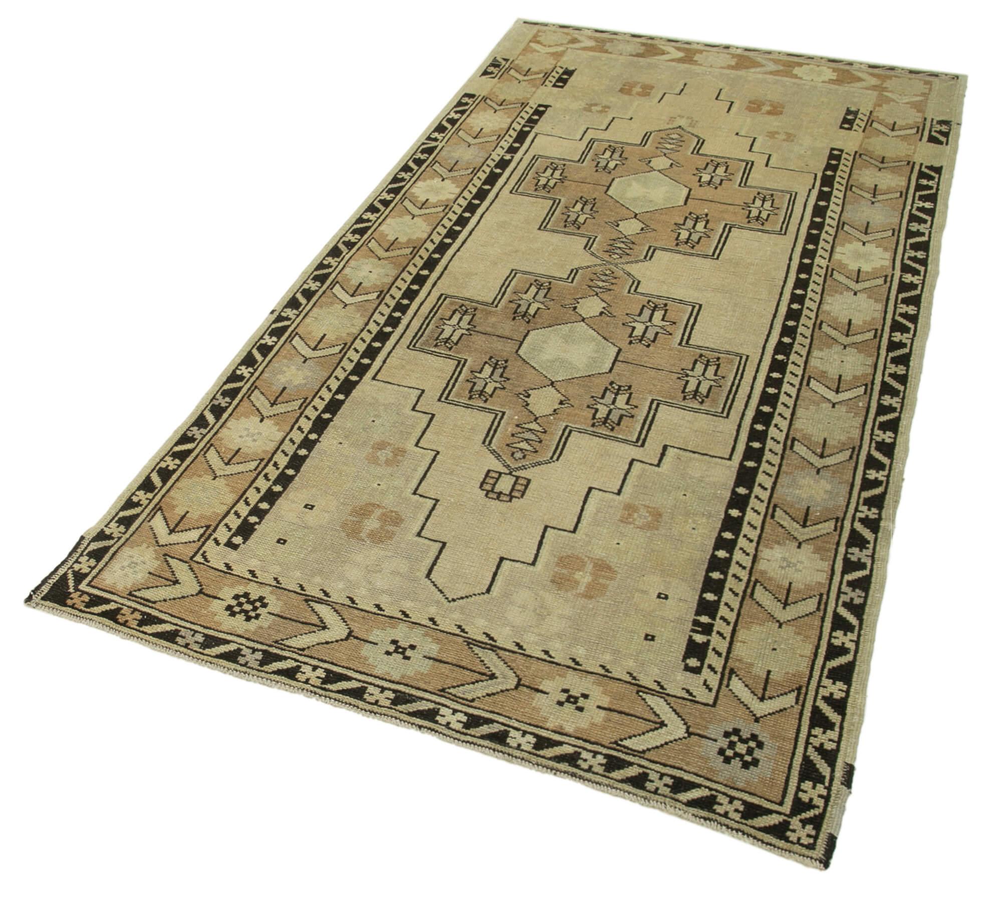 4 x 7 Beige Vintage Anatolian Rug - 2729