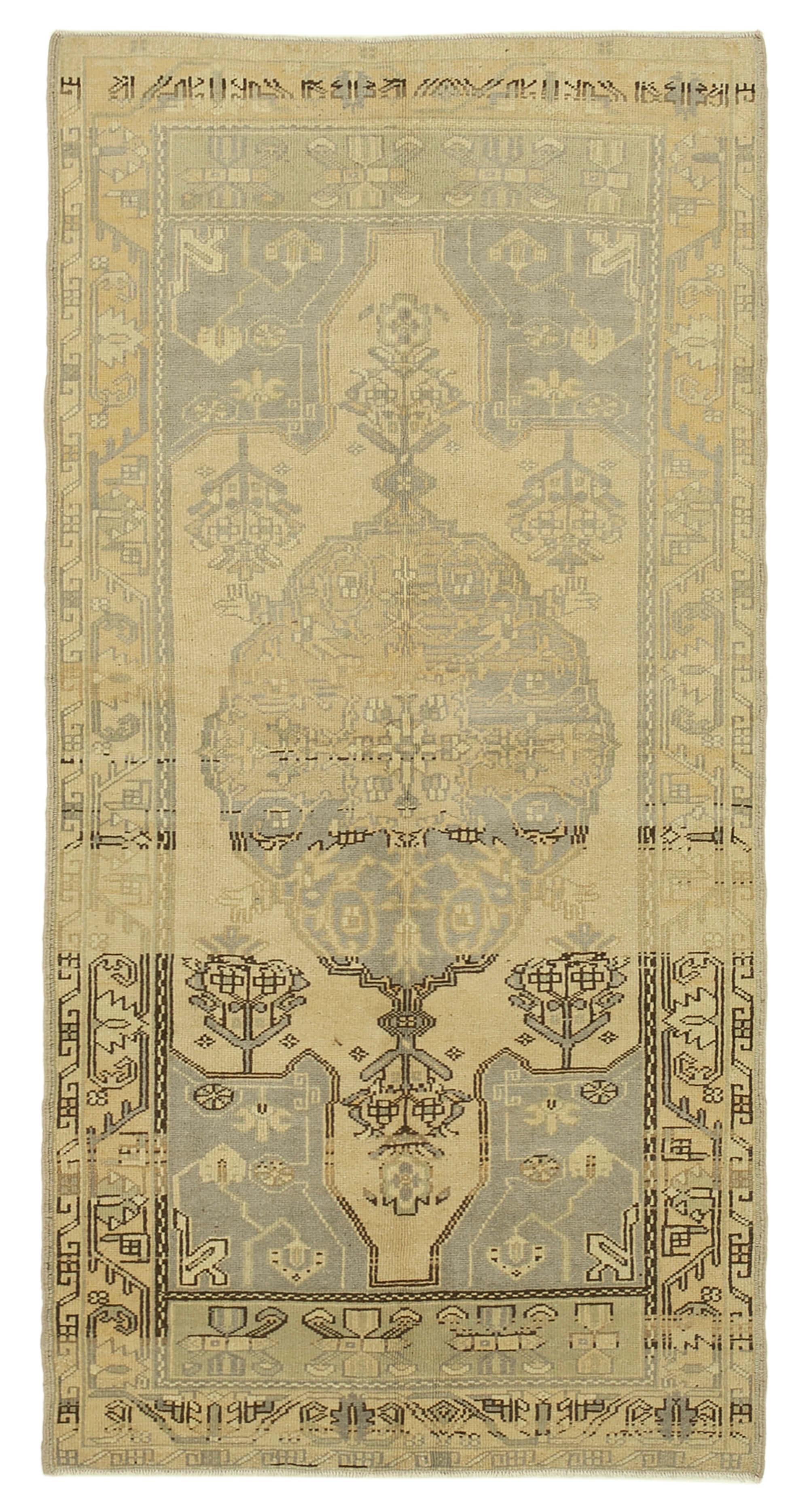 3 x 7 Beige Vintage Anatolian Rug - 2732