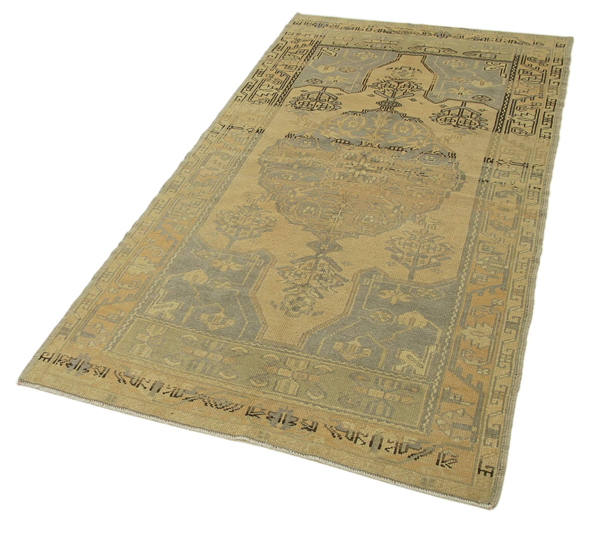 3 x 7 Beige Vintage Anatolian Rug - 2732