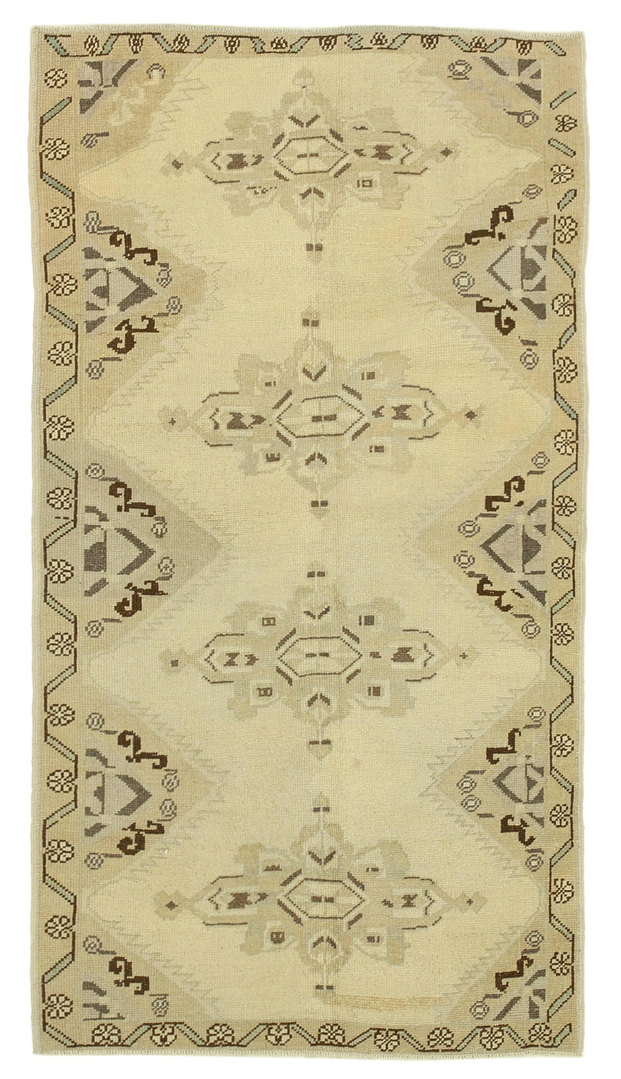 4 x 7 Beige Vintage Anatolian Rug - 2736