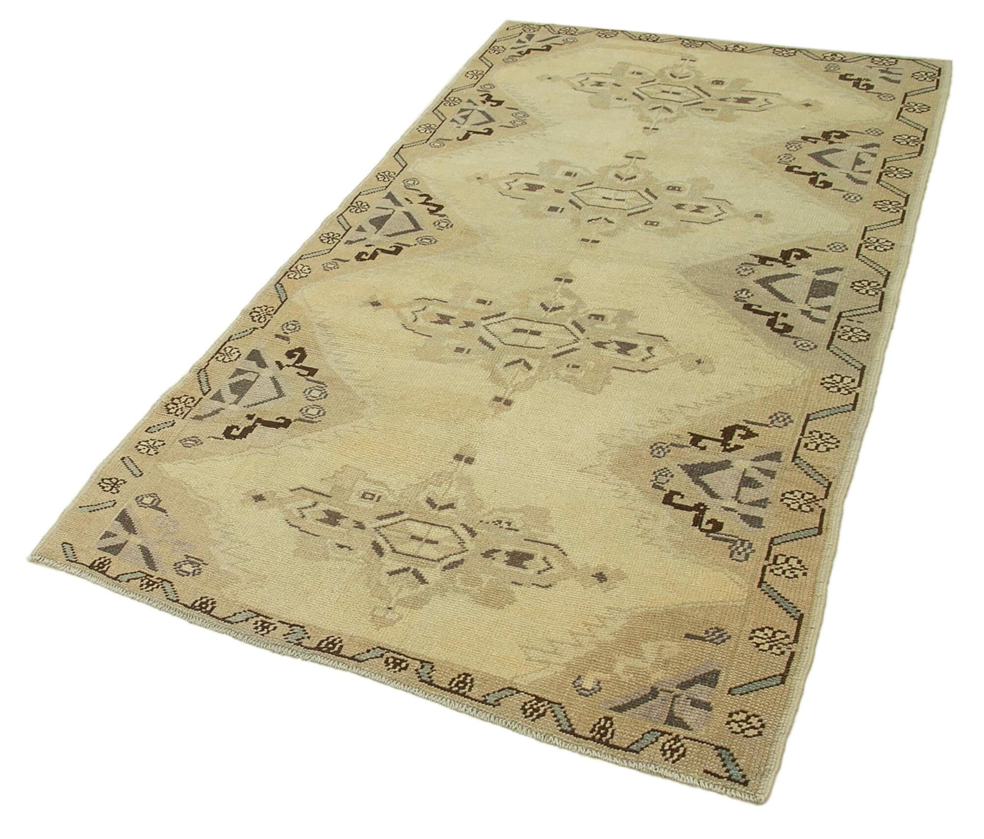 4 x 7 Beige Vintage Anatolian Rug - 2736