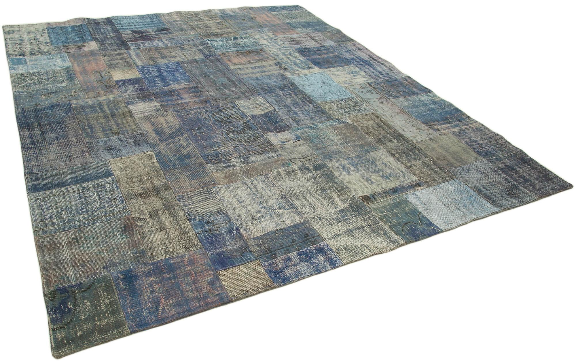 8 x 10 Blue Patchwork Rug - 2749