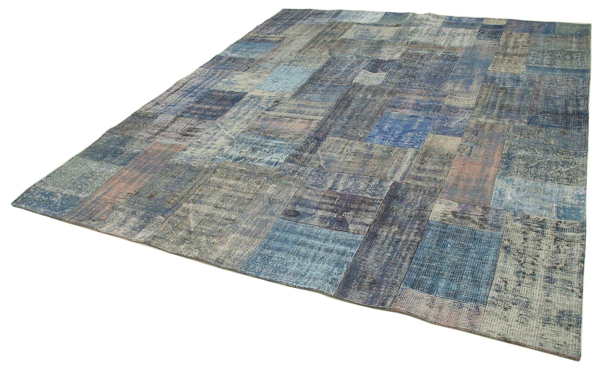 8 x 10 Blue Patchwork Rug - 2749