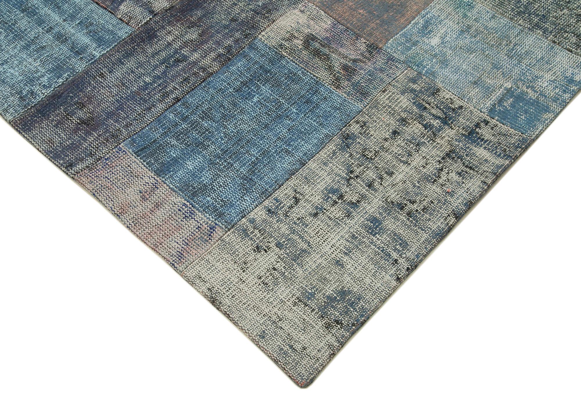 8 x 10 Blue Patchwork Rug - 2749