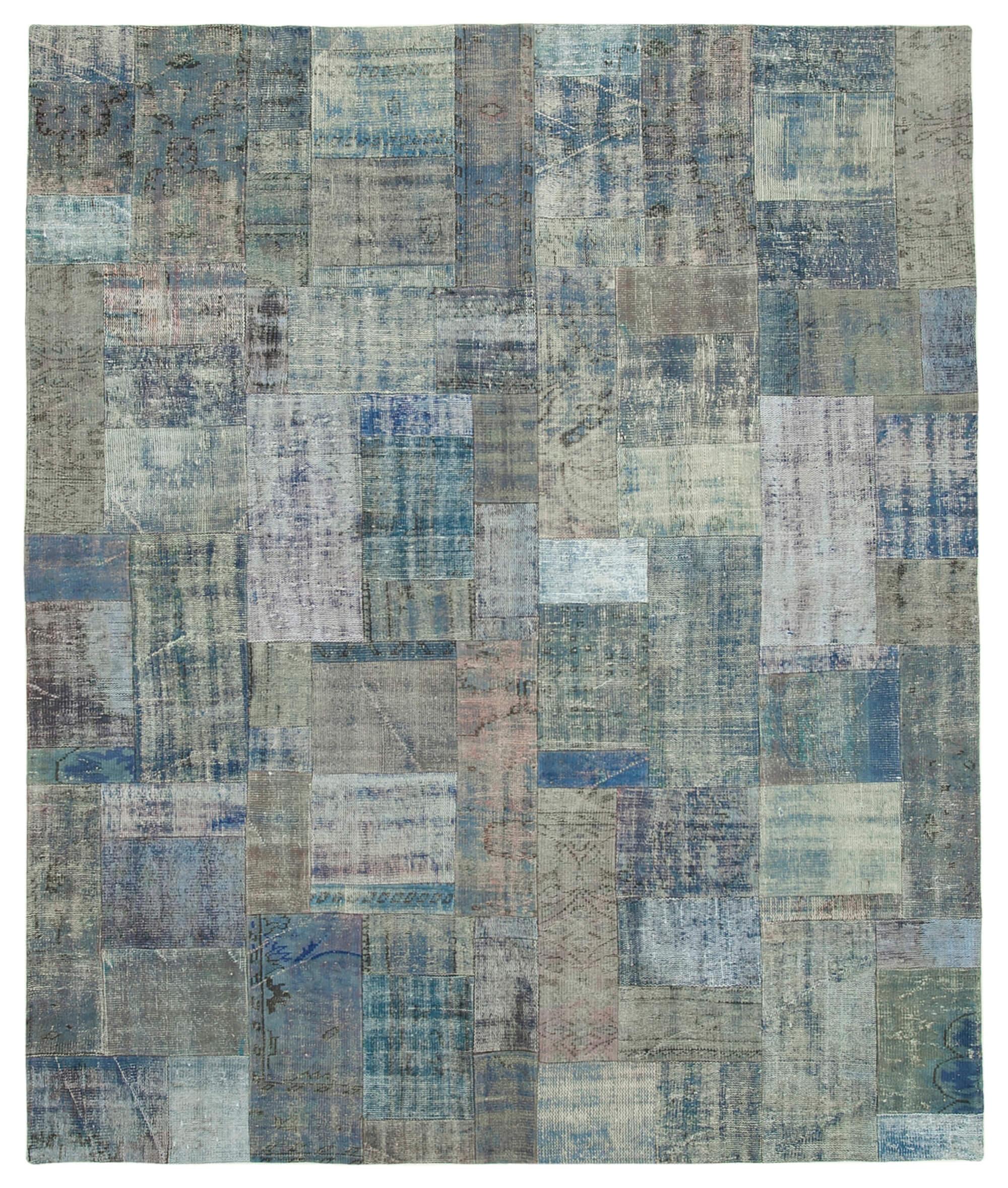 8 x 10 Blue Patchwork Rug - 2750