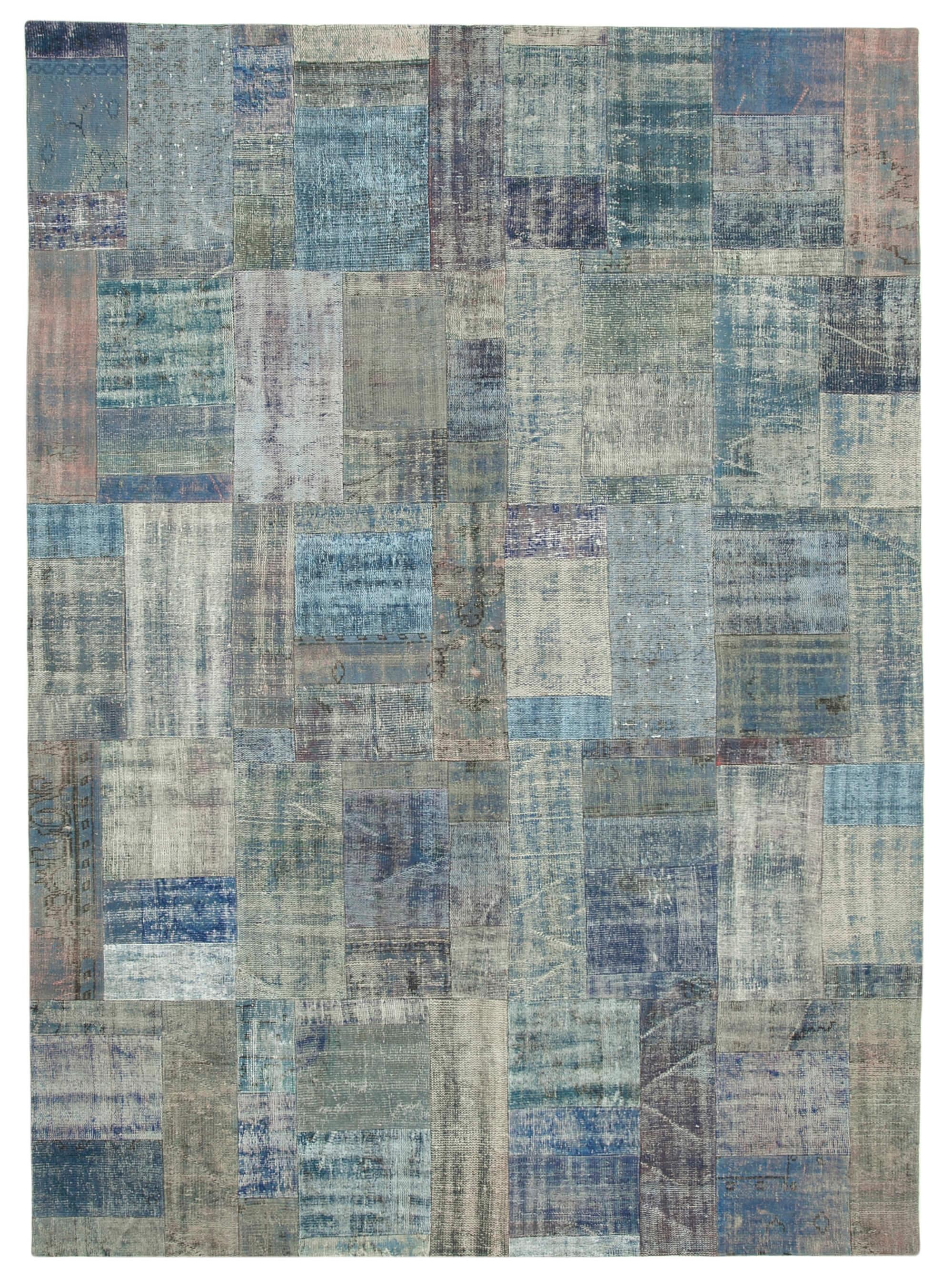 8 x 11 Blue Patchwork Rug- 2761