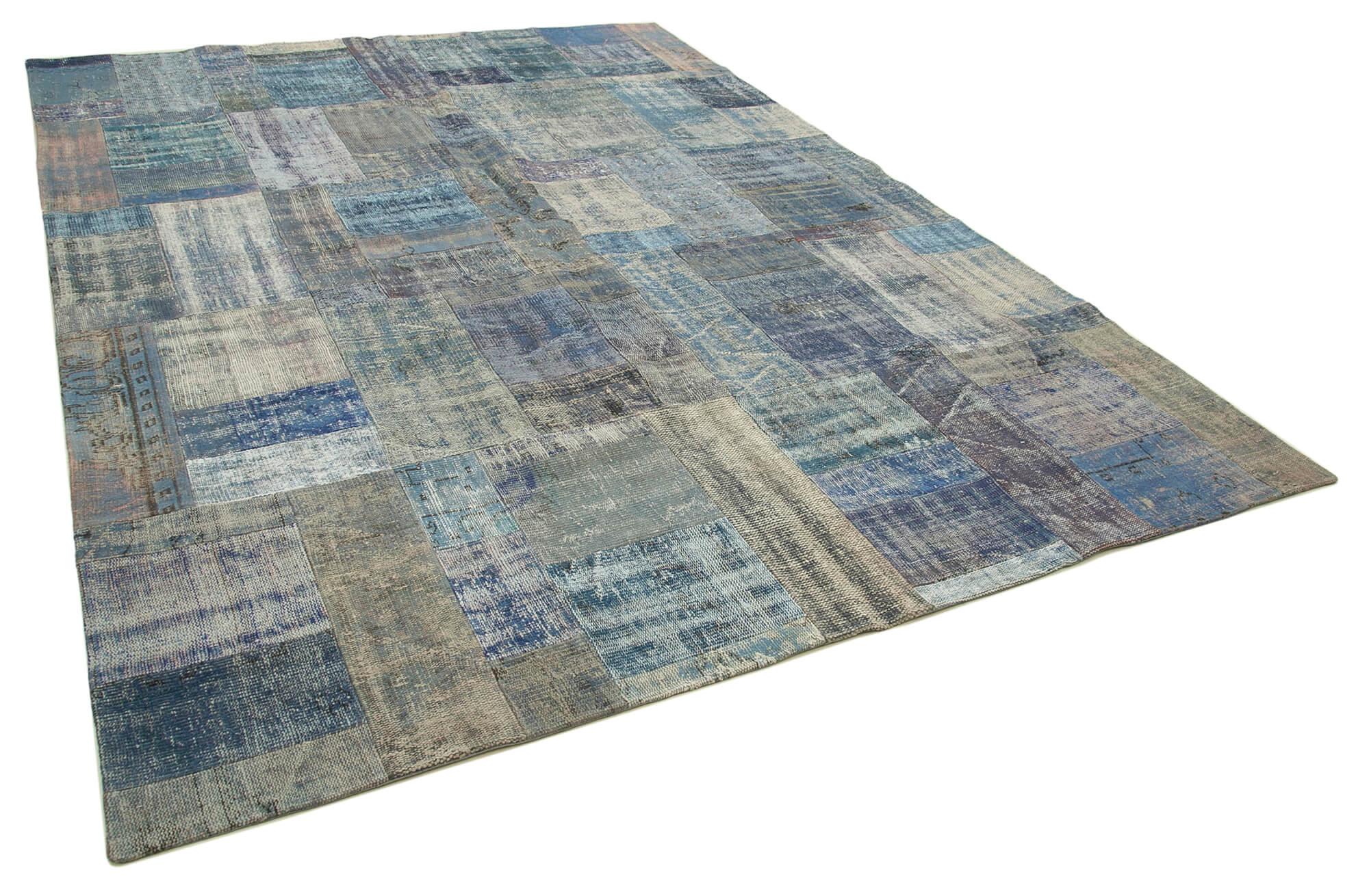 8 x 11 Blue Patchwork Rug- 2761