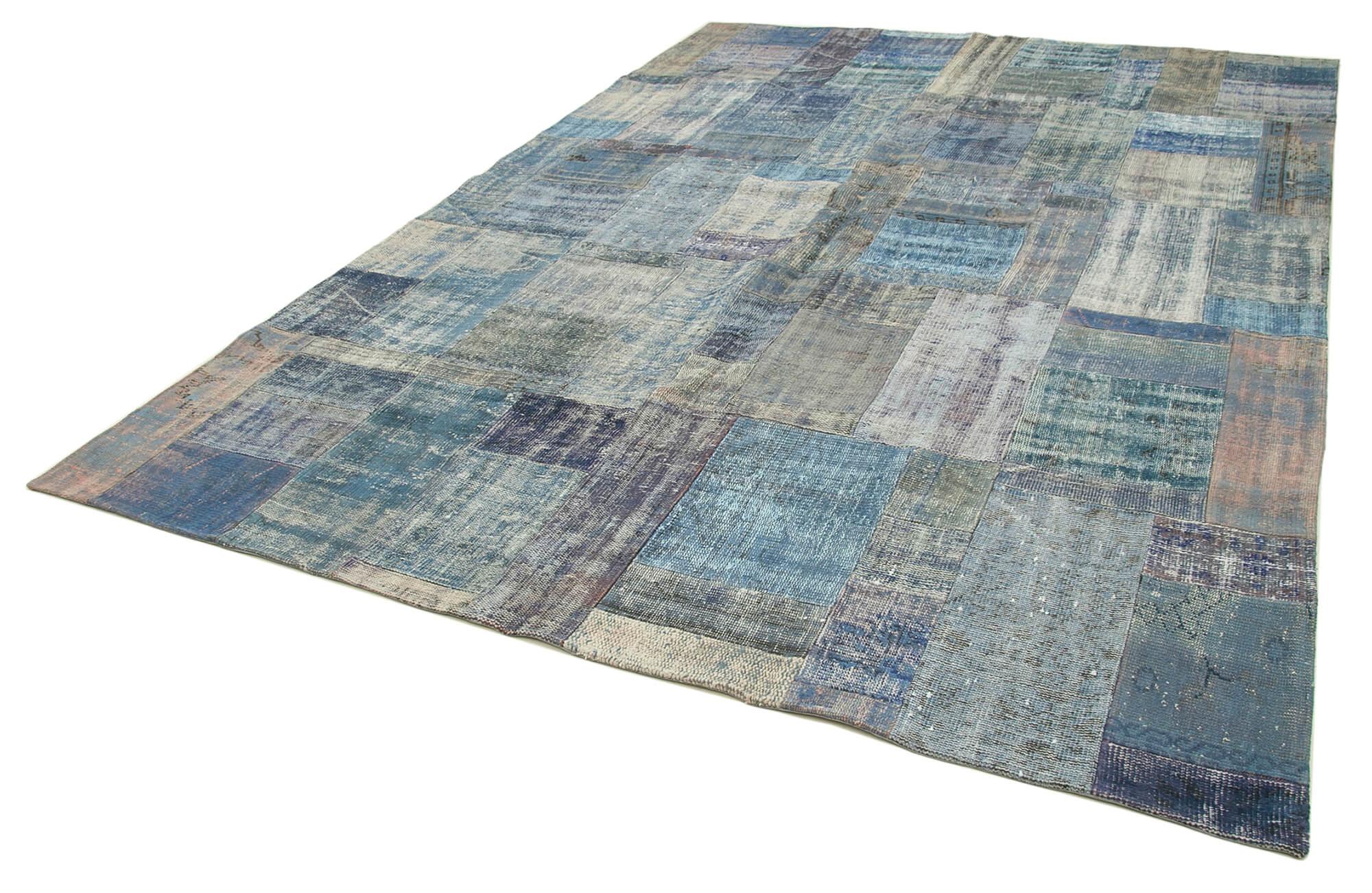 8 x 11 Blue Patchwork Rug- 2761