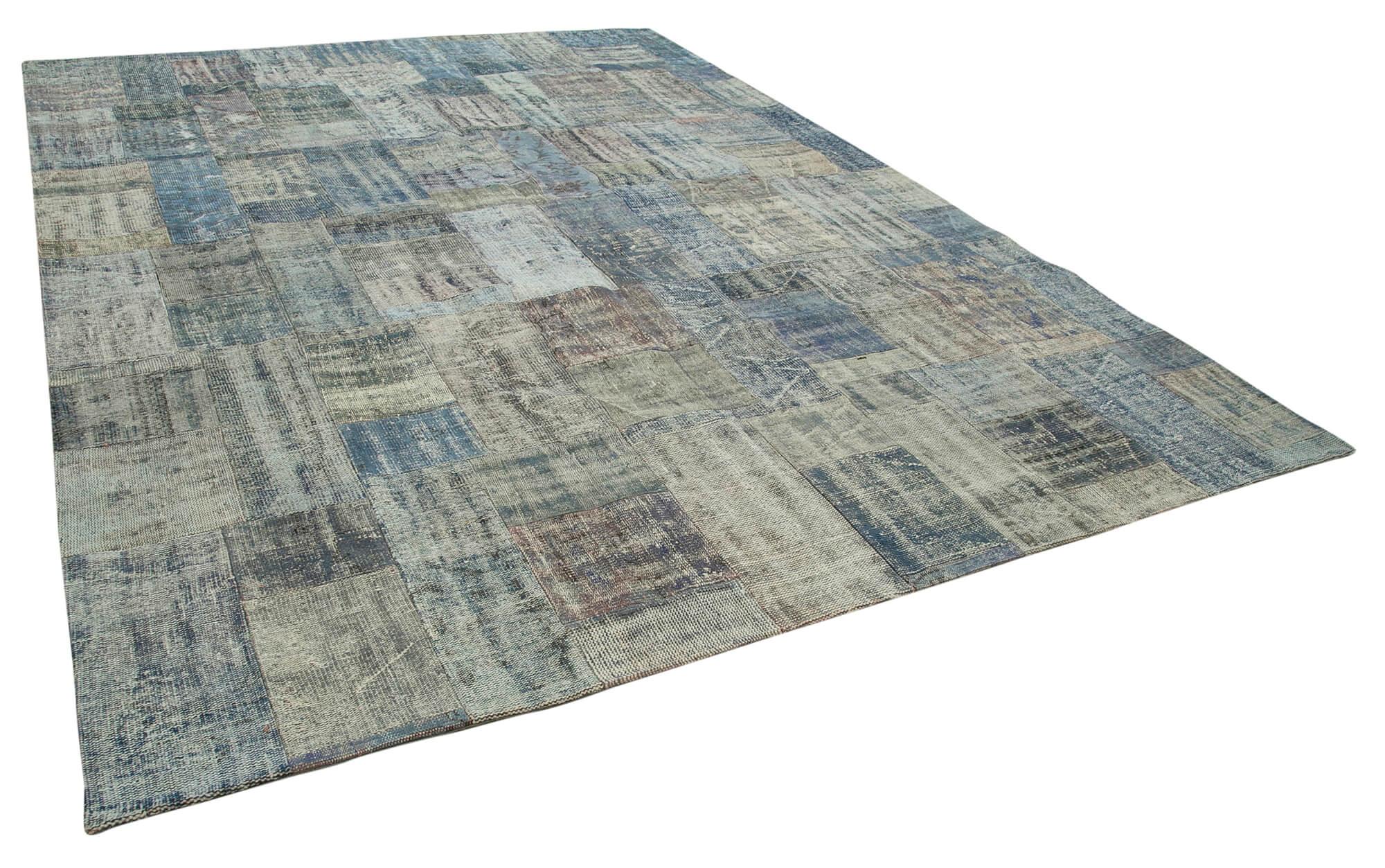 10 x 13 Blue Patchwork Rug - 2769