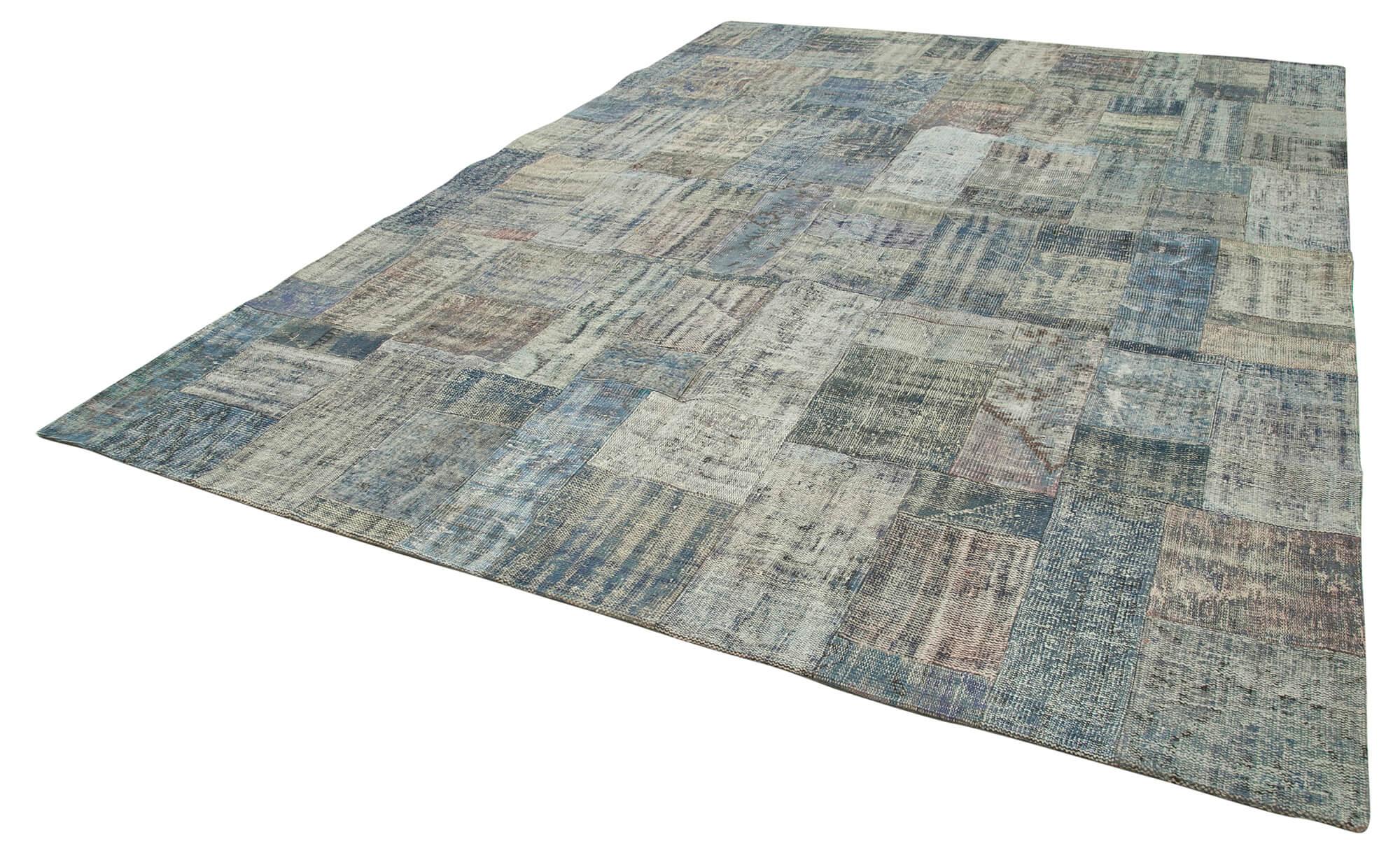 10 x 13 Blue Patchwork Rug - 2769