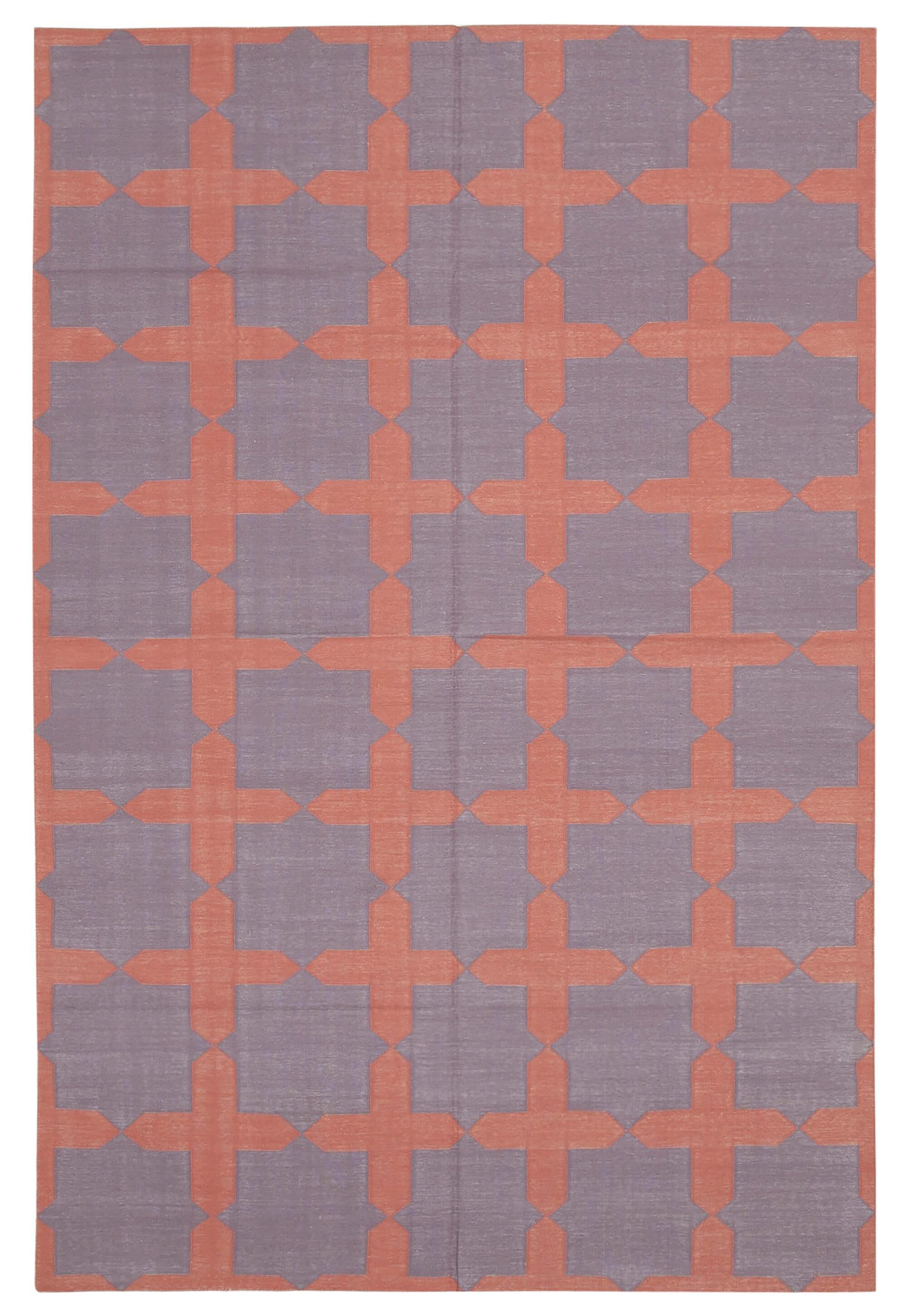 6 x 9 Purple Dhurrie Rug - 2772