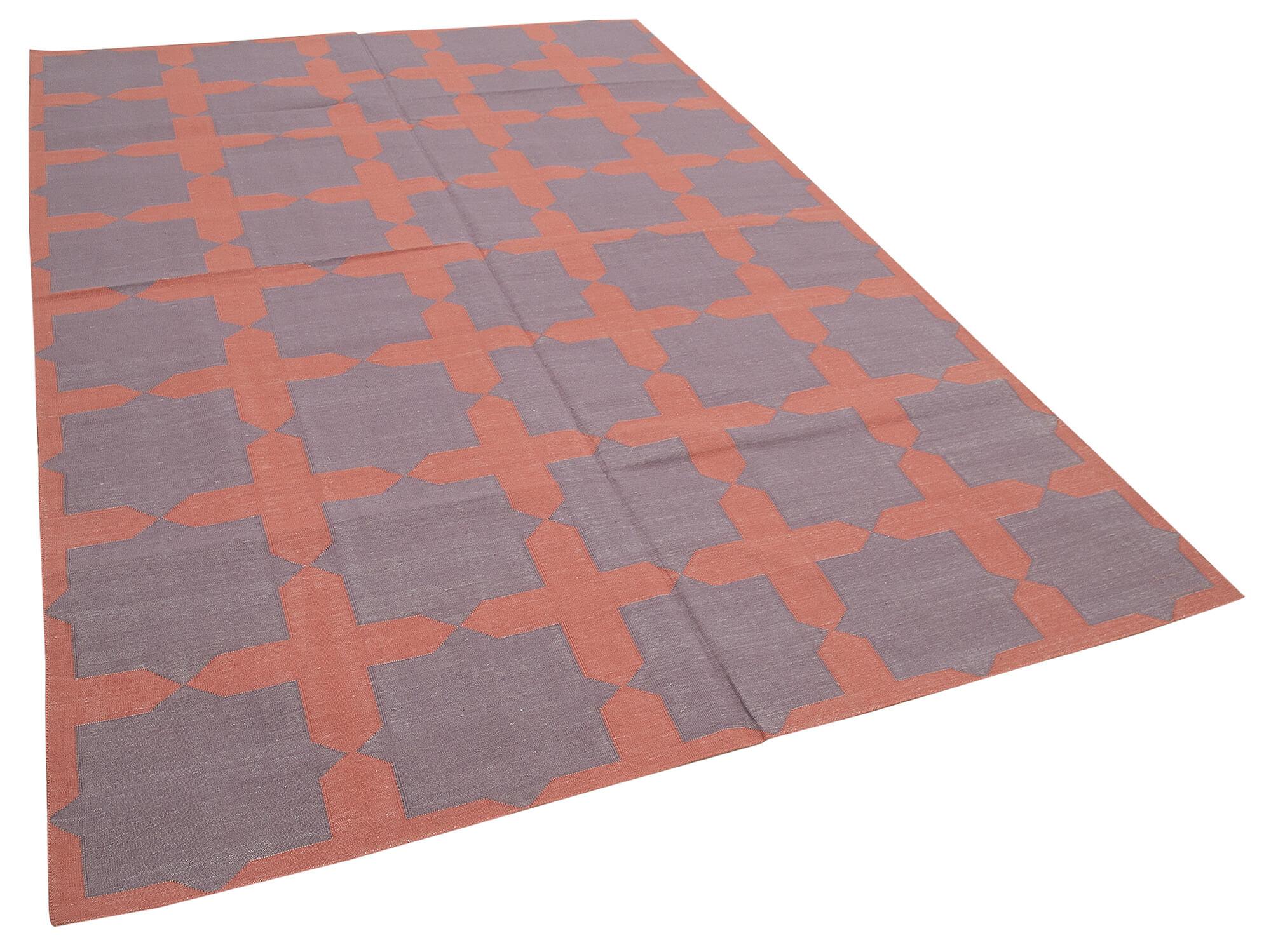 6 x 9 Purple Dhurrie Rug - 2772