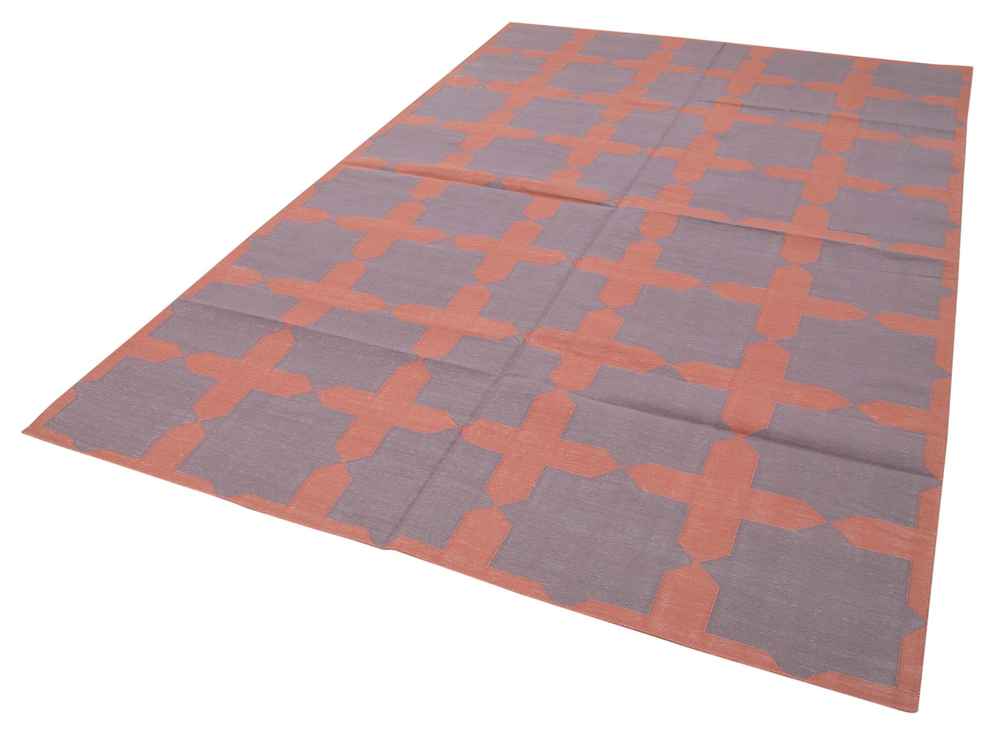 6 x 9 Purple Dhurrie Rug - 2772