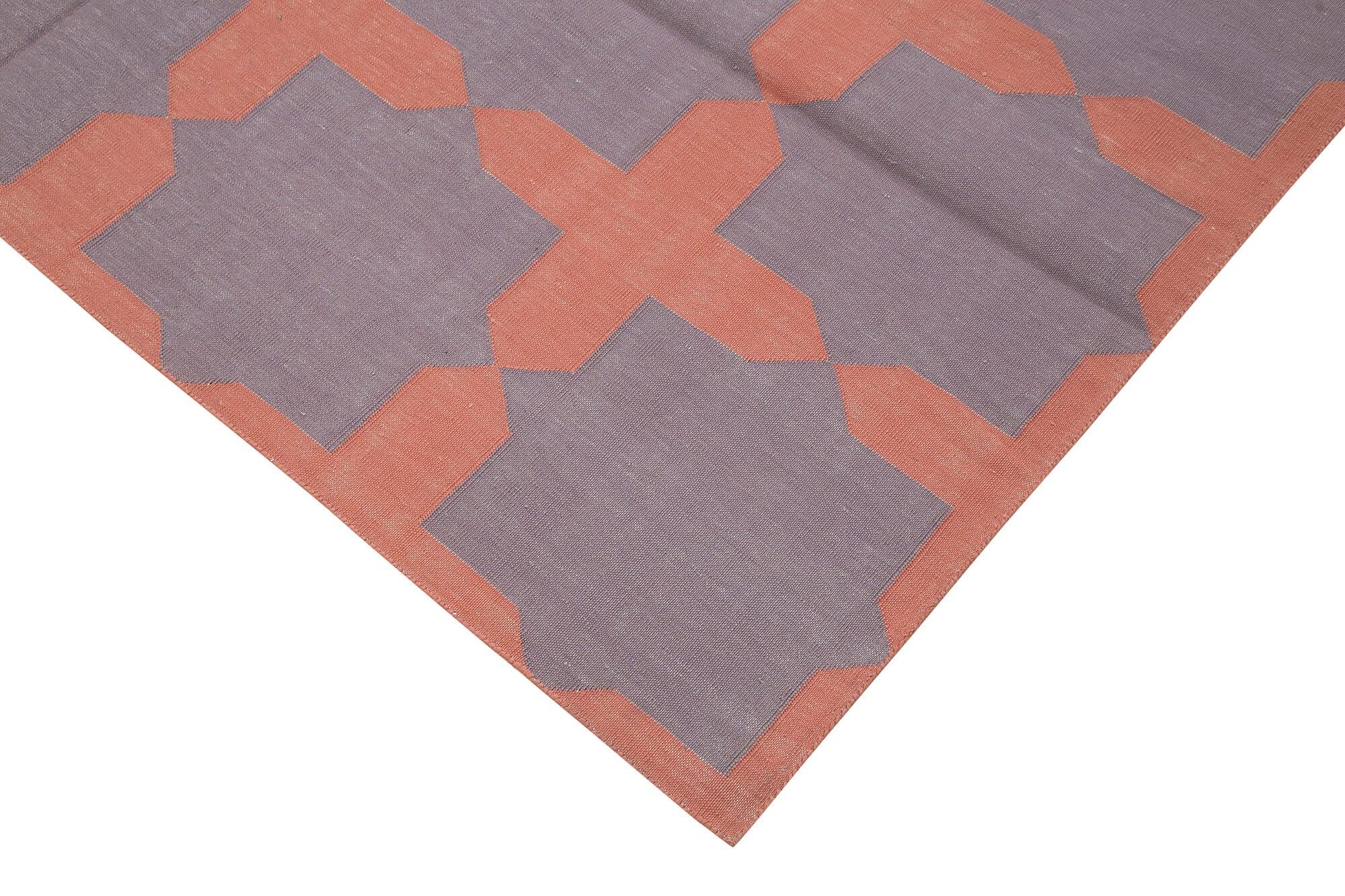 6 x 9 Purple Dhurrie Rug - 2772