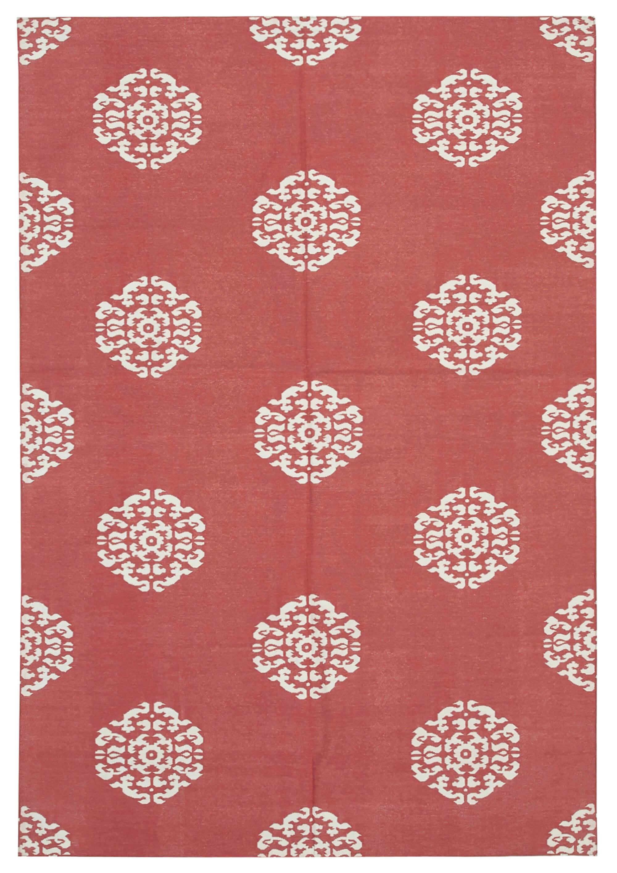 6 x 9 Red Dhurrie Rug - 2774