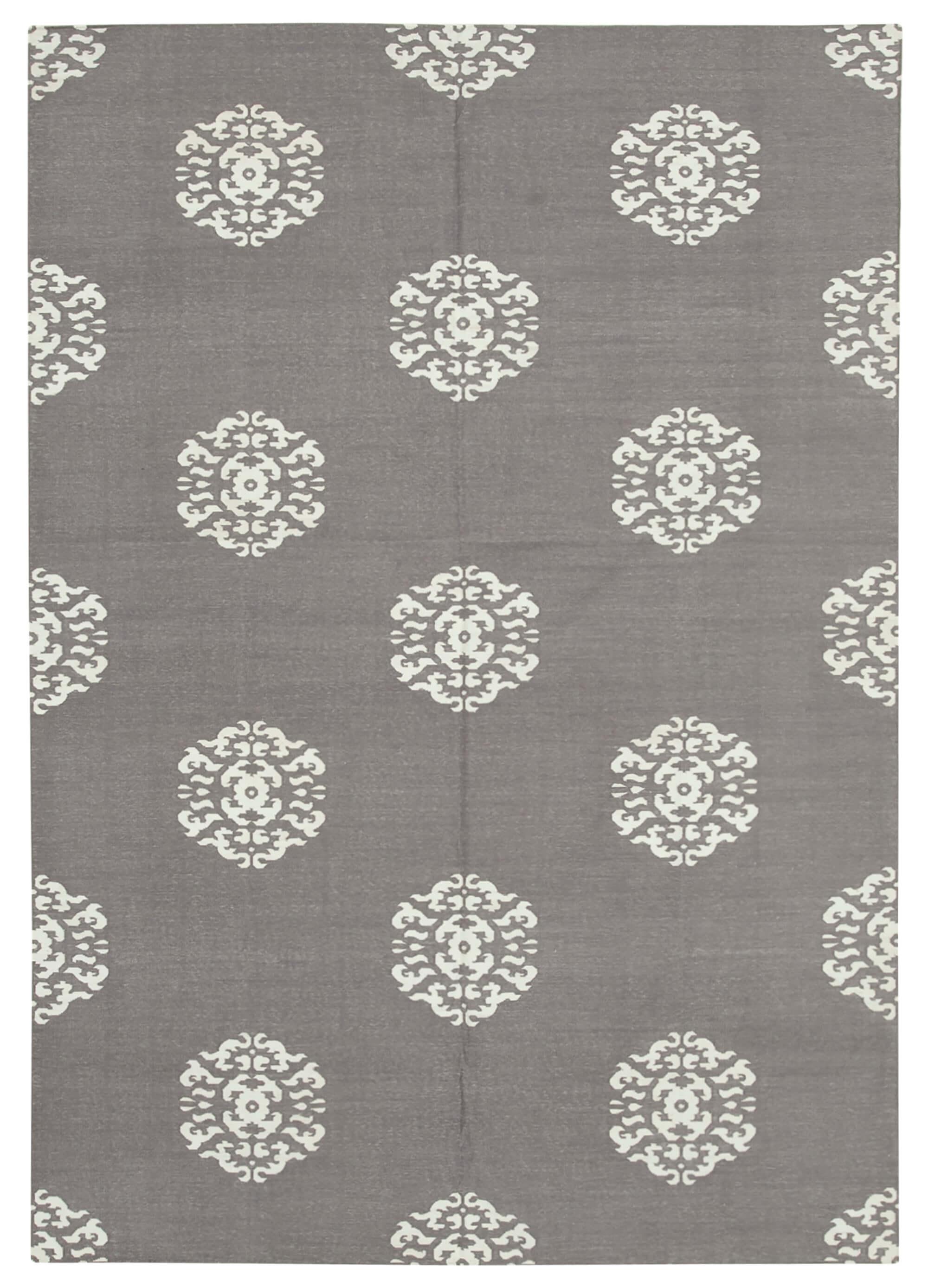 6 x 9 Grey Dhurrie Rug - 2776