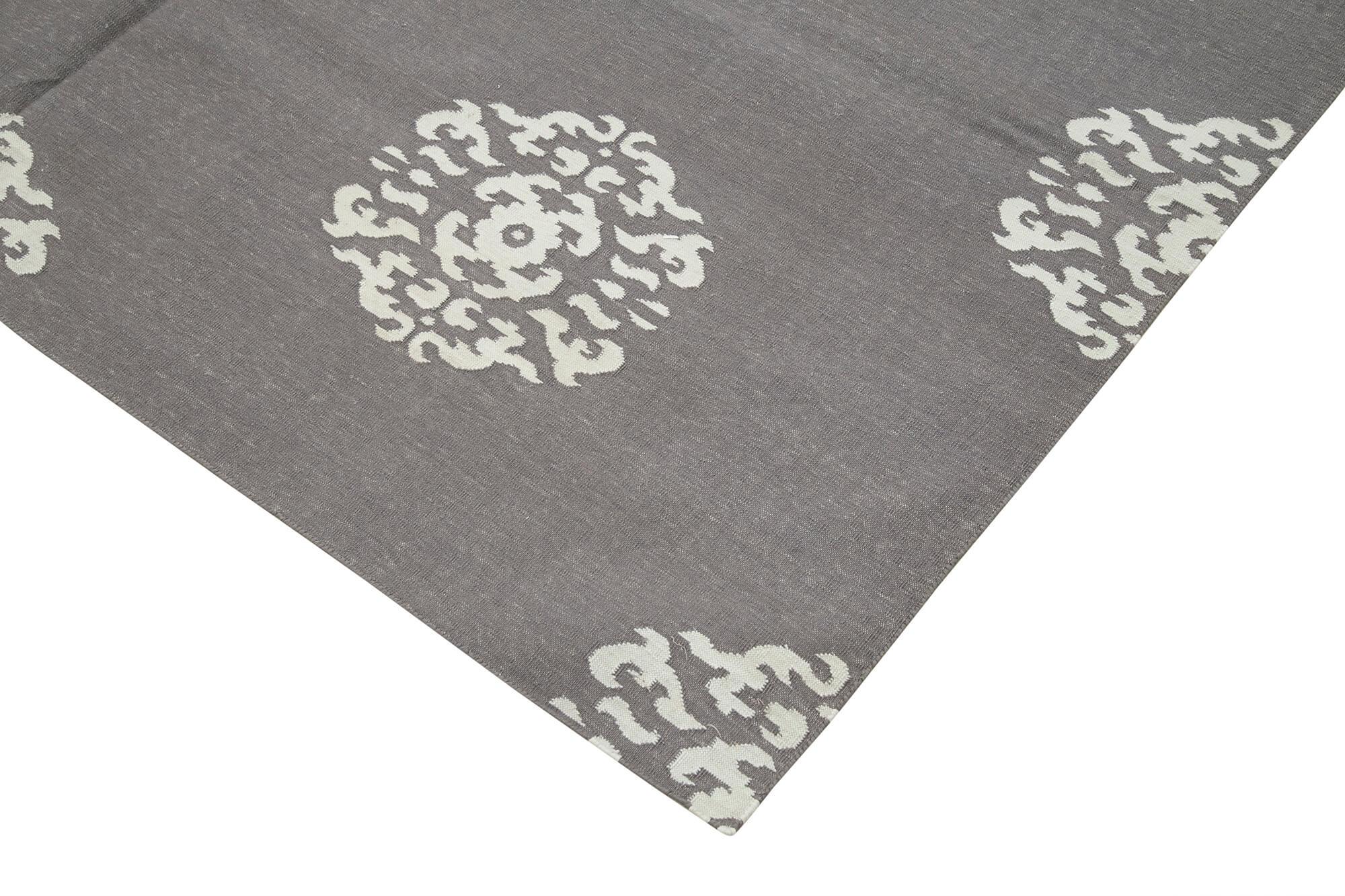 6 x 9 Grey Dhurrie Rug - 2776