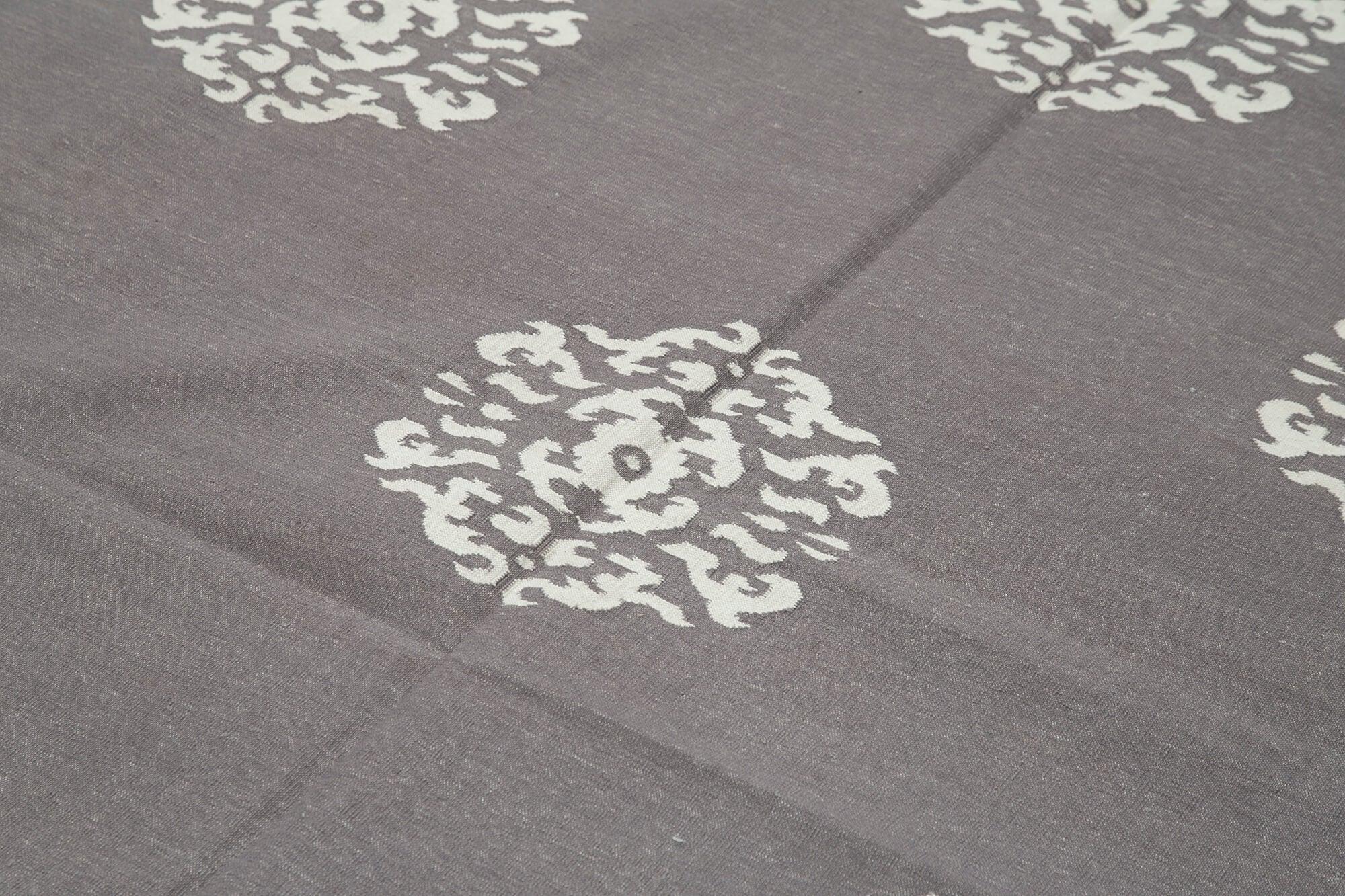 6 x 9 Grey Dhurrie Rug - 2776