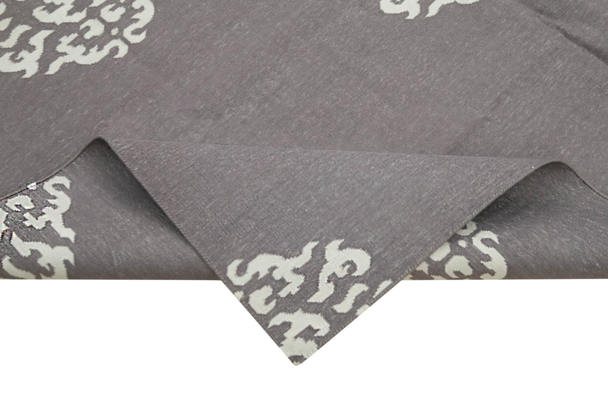 6 x 9 Grey Dhurrie Rug - 2776