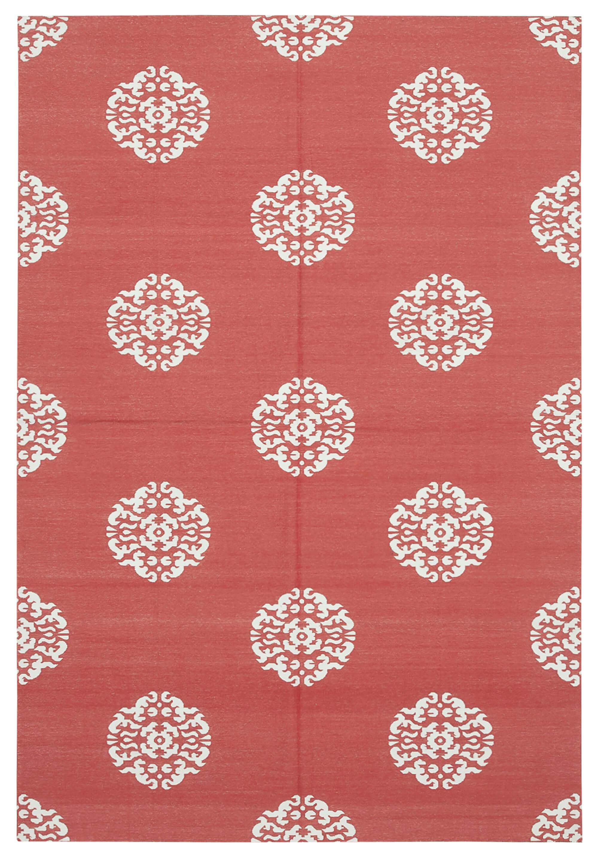 6 x 9 Red Dhurrie Rug - 2777