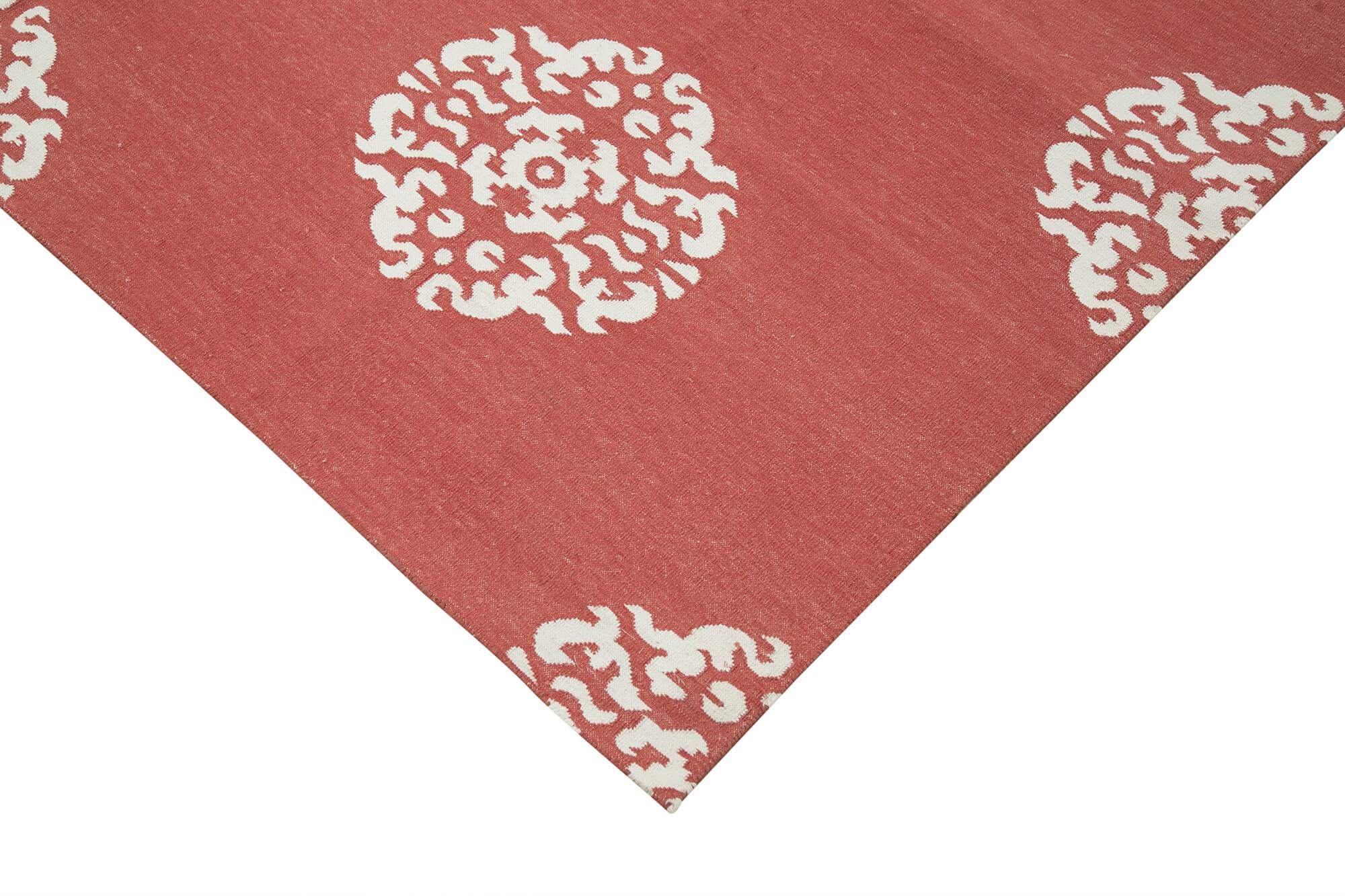 6 x 9 Red Dhurrie Rug - 2777