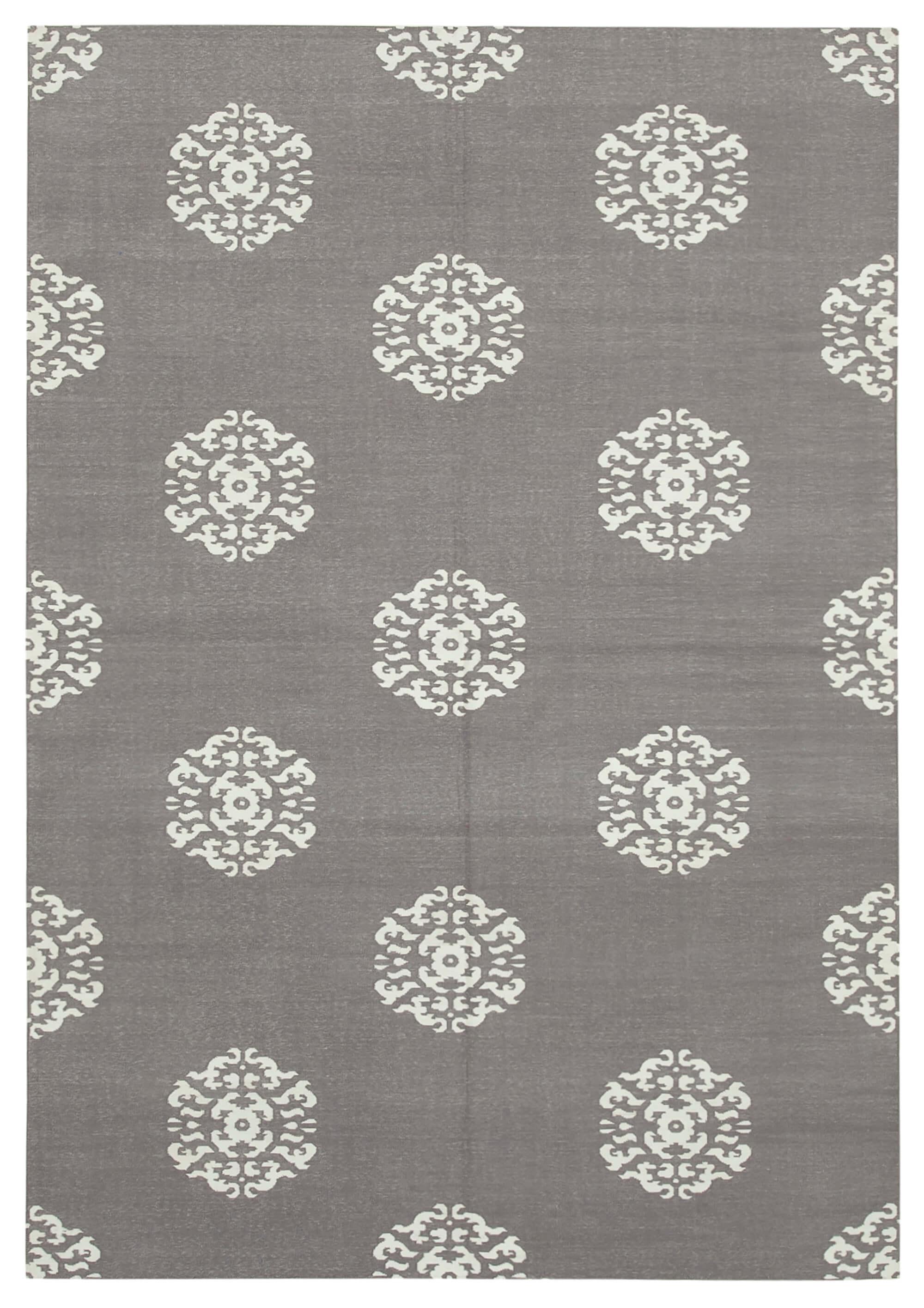 6 x 9 Grey Dhurrie Rug - 2779