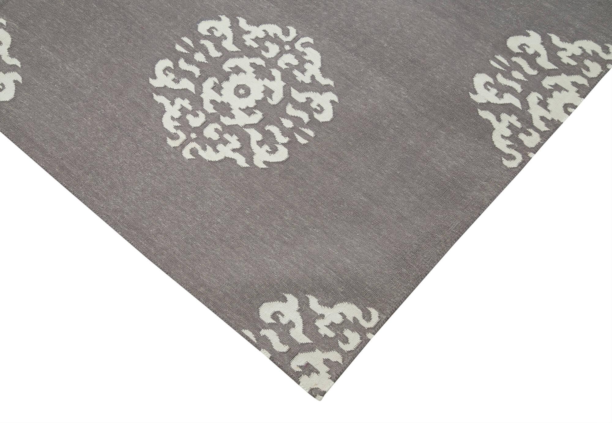 6 x 9 Grey Dhurrie Rug - 2779