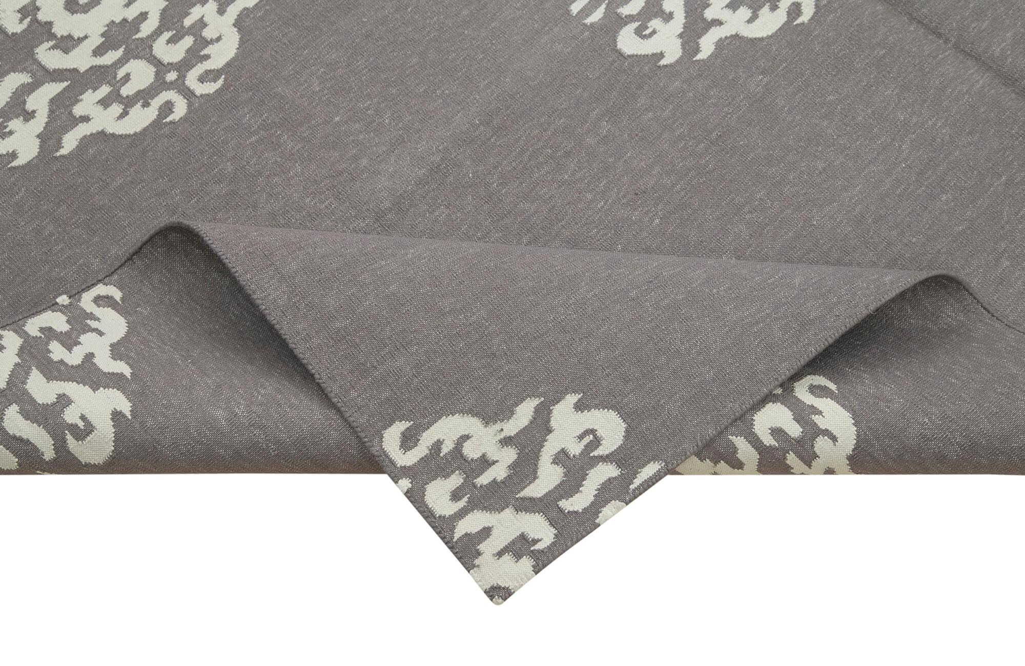 6 x 9 Grey Dhurrie Rug - 2779