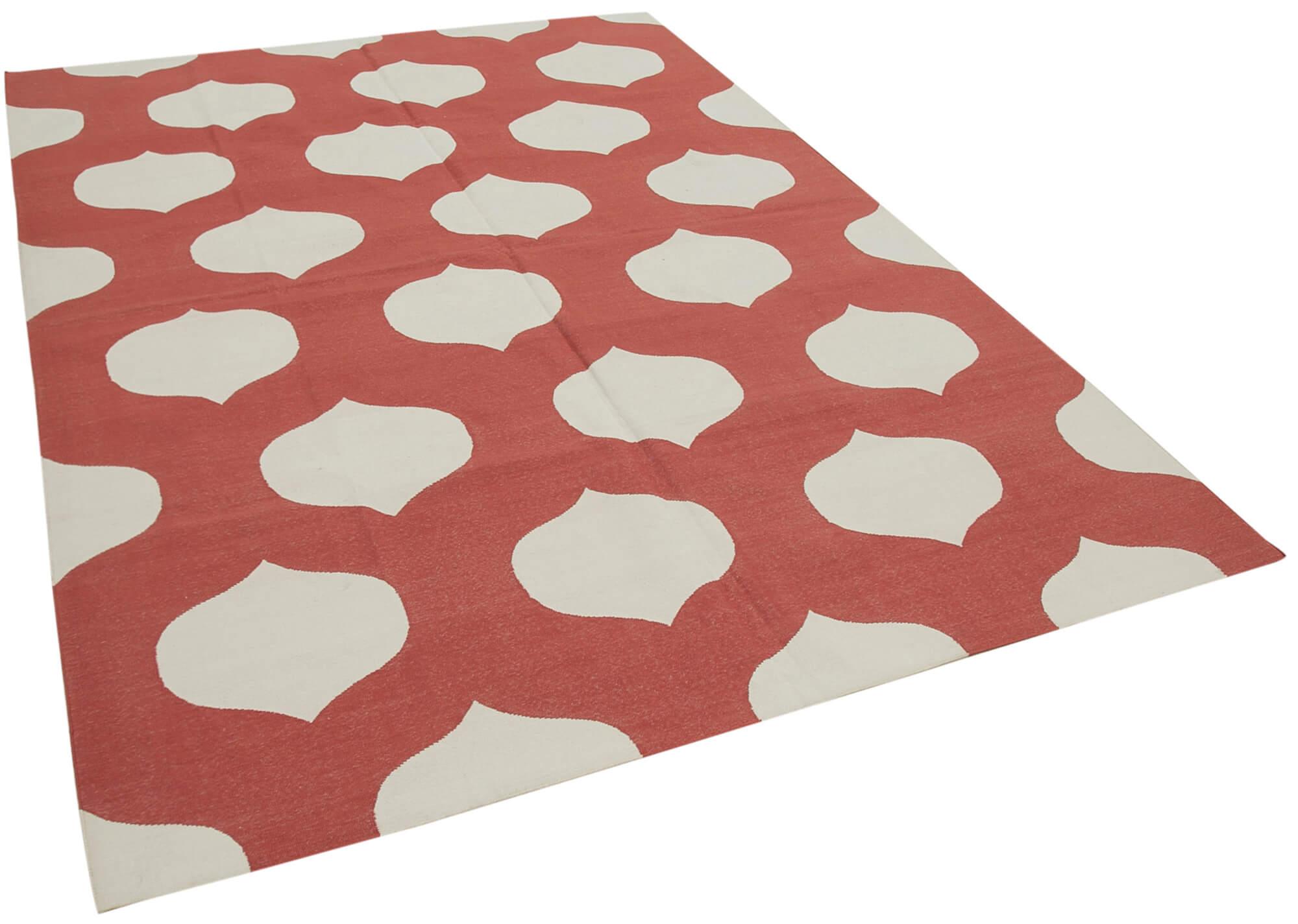 6 x 9 Red Dhurrie Rug - 2780