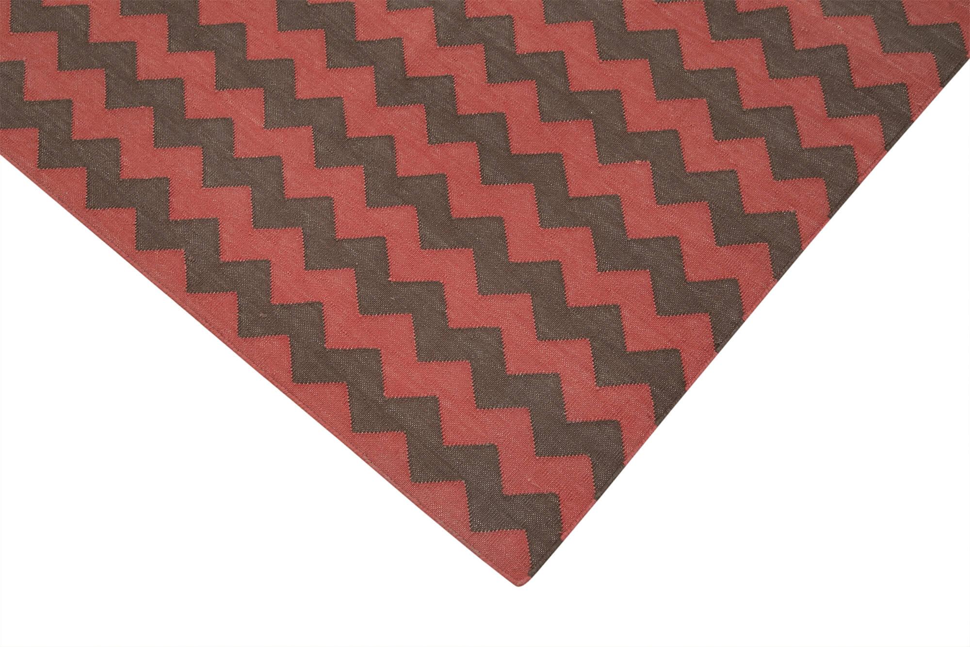 6 x 9 Red Dhurrie Rug - 2784