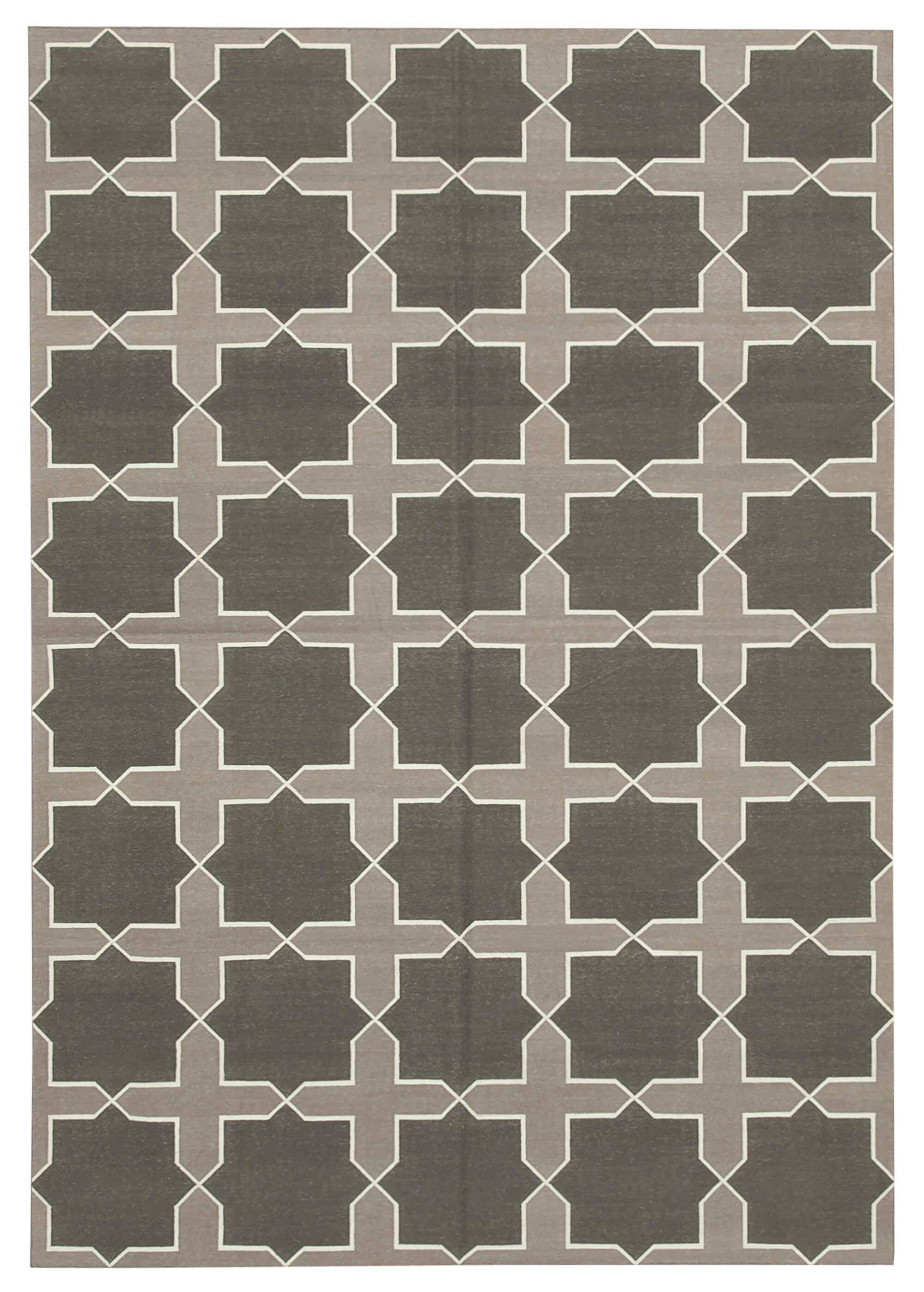 6 x 9 Grey Dhurrie Rug - 2785