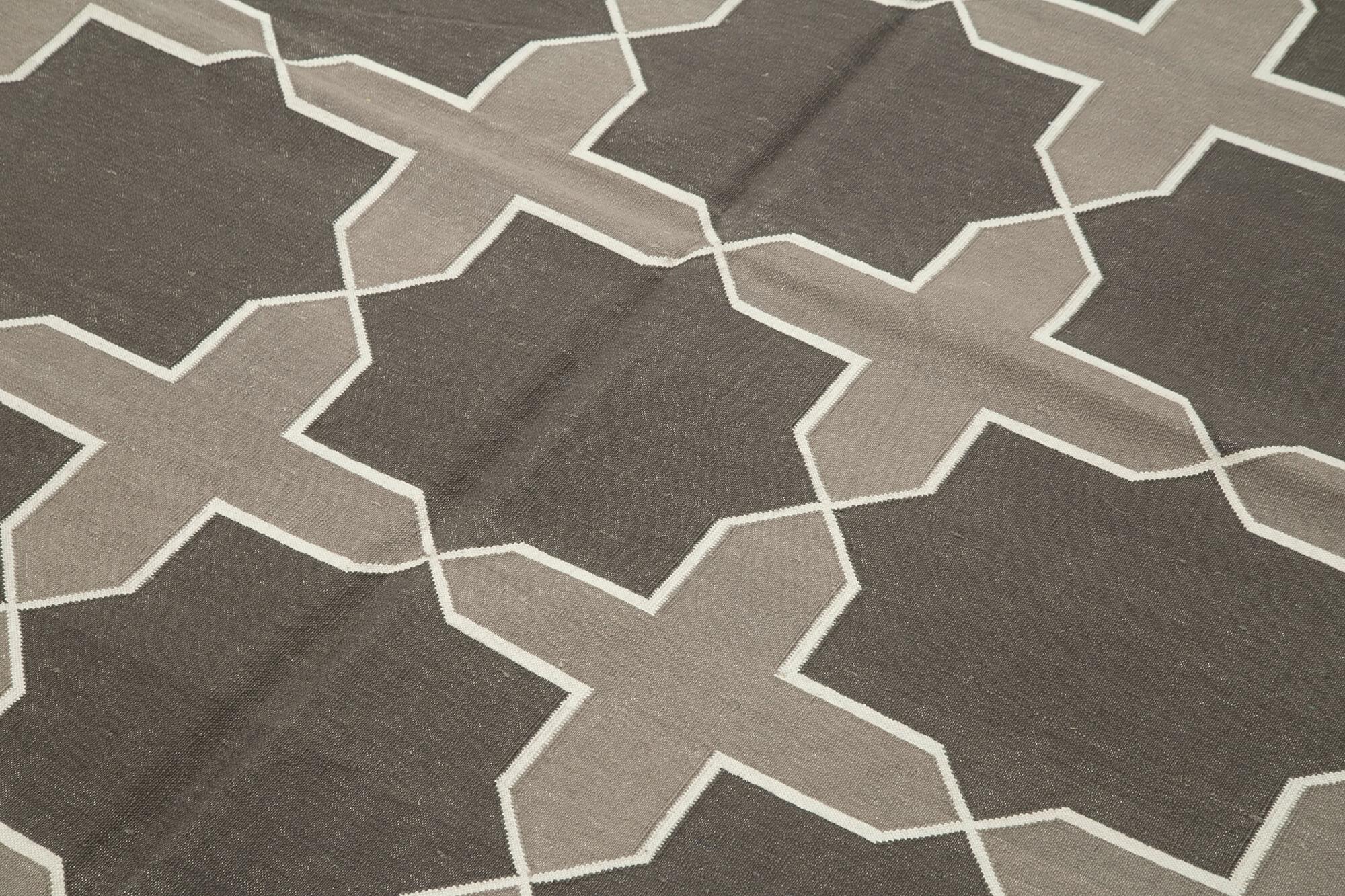 6 x 9 Grey Dhurrie Rug - 2785