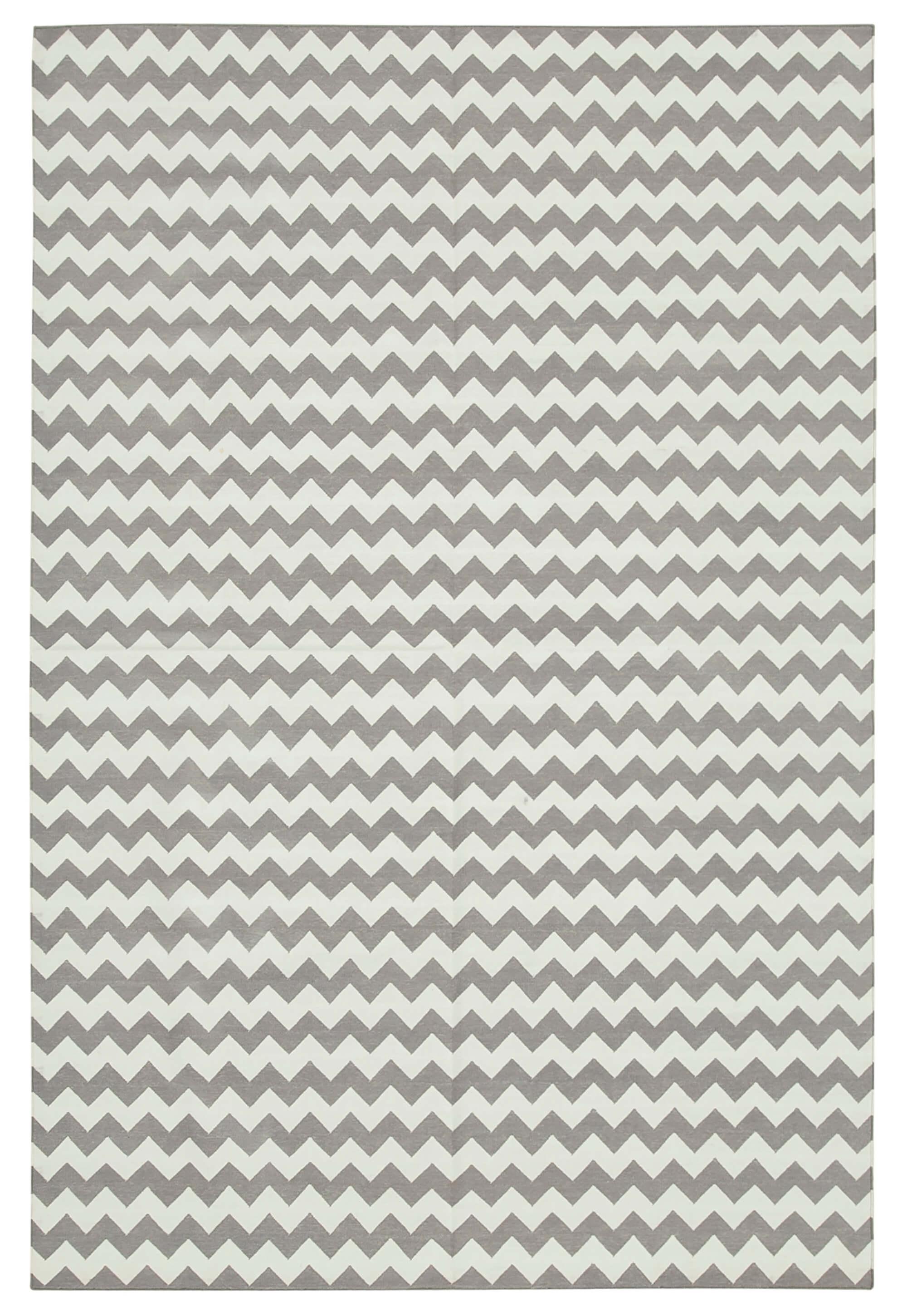 6 x 9 Grey Dhurrie Rug - 2786