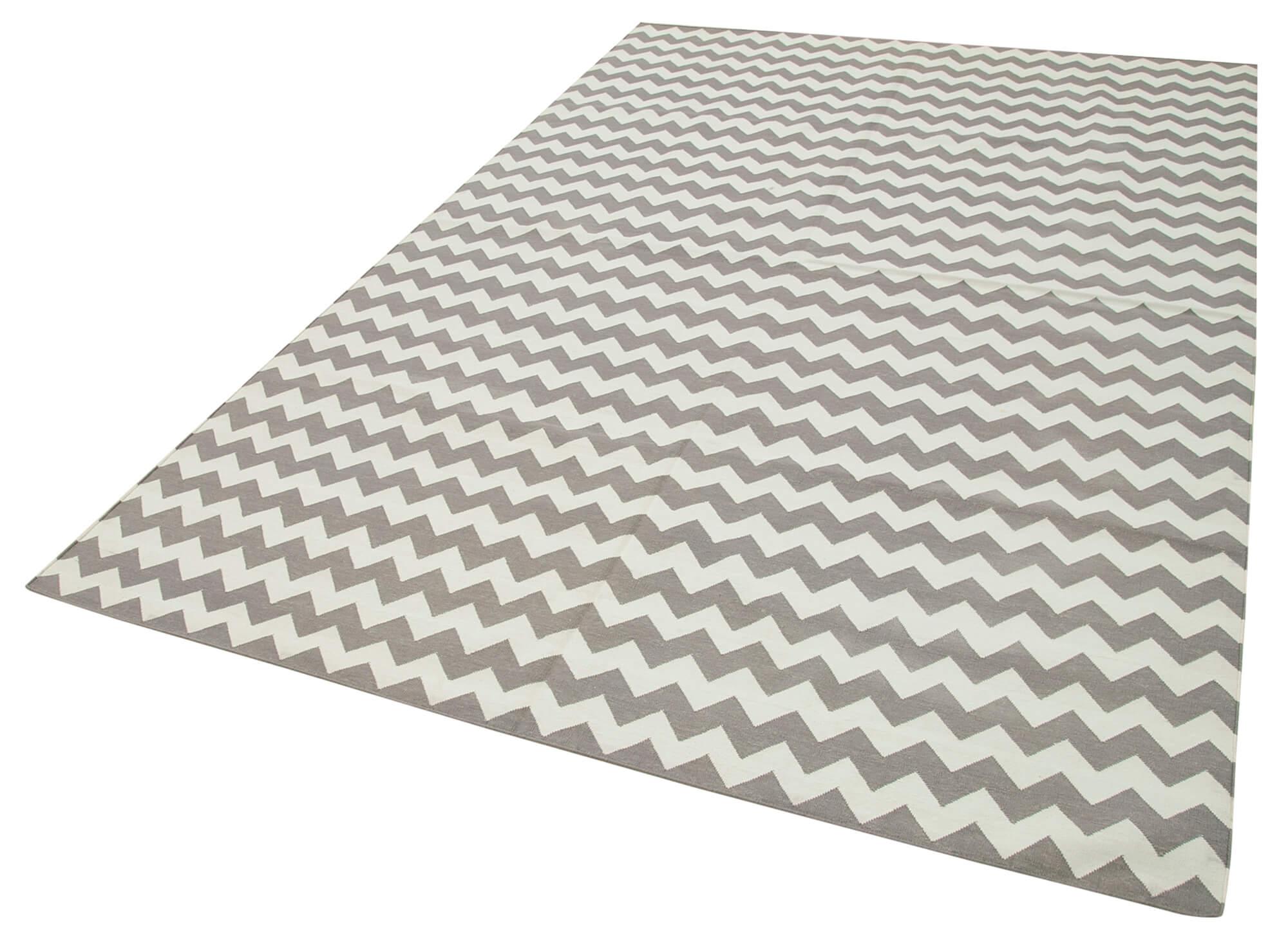 6 x 9 Grey Dhurrie Rug - 2786