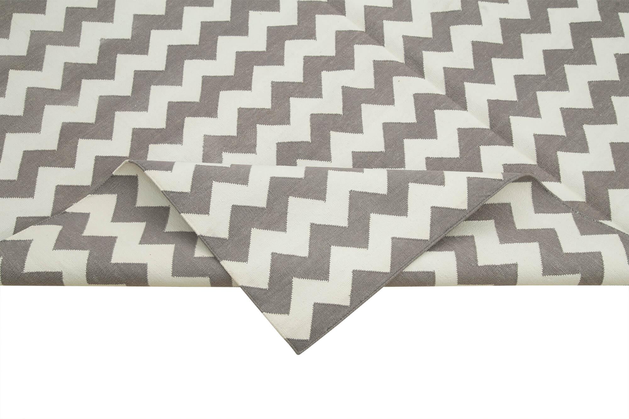 6 x 9 Grey Dhurrie Rug - 2786