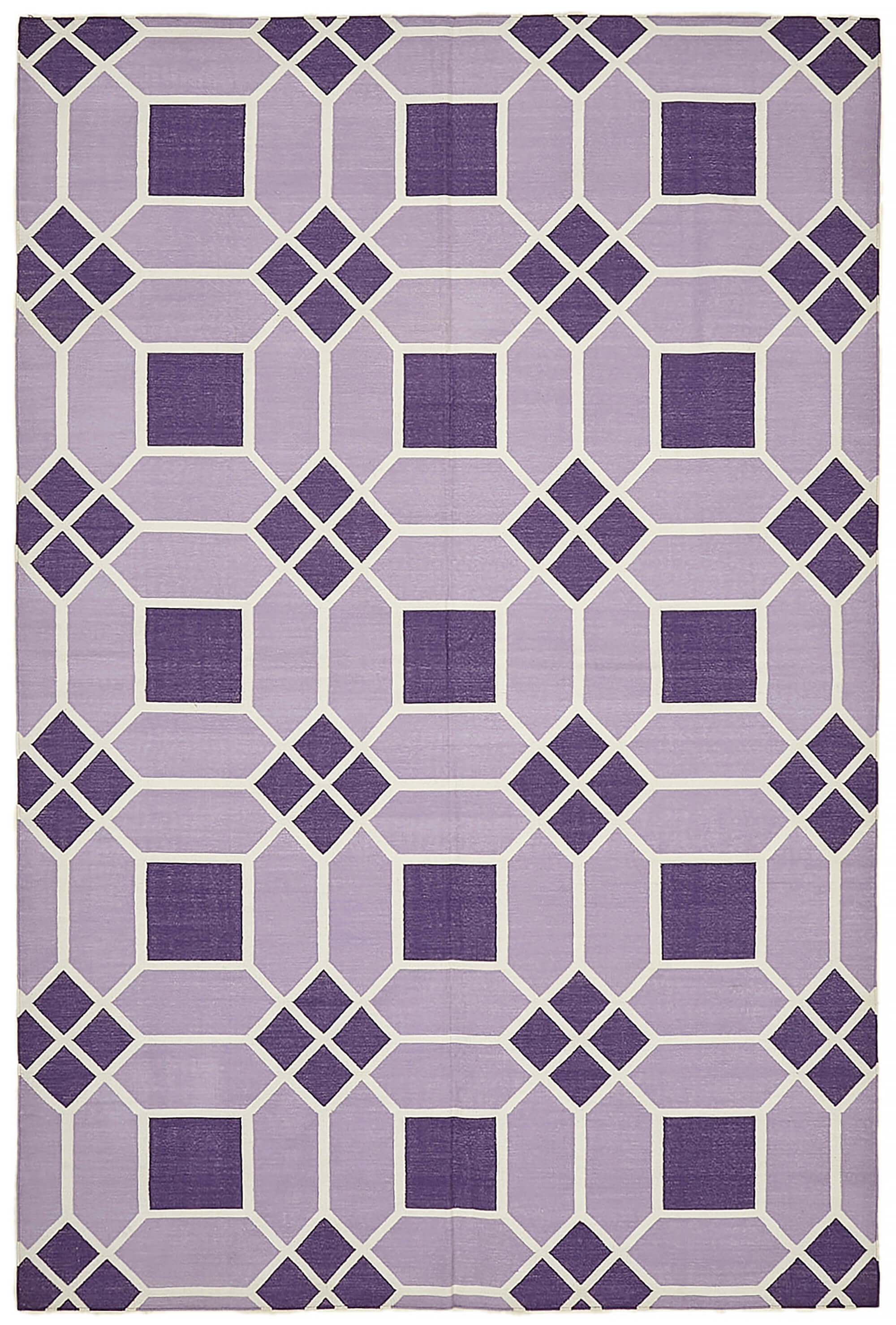 6 x 9 Purple Dhurrie Rug - 7330