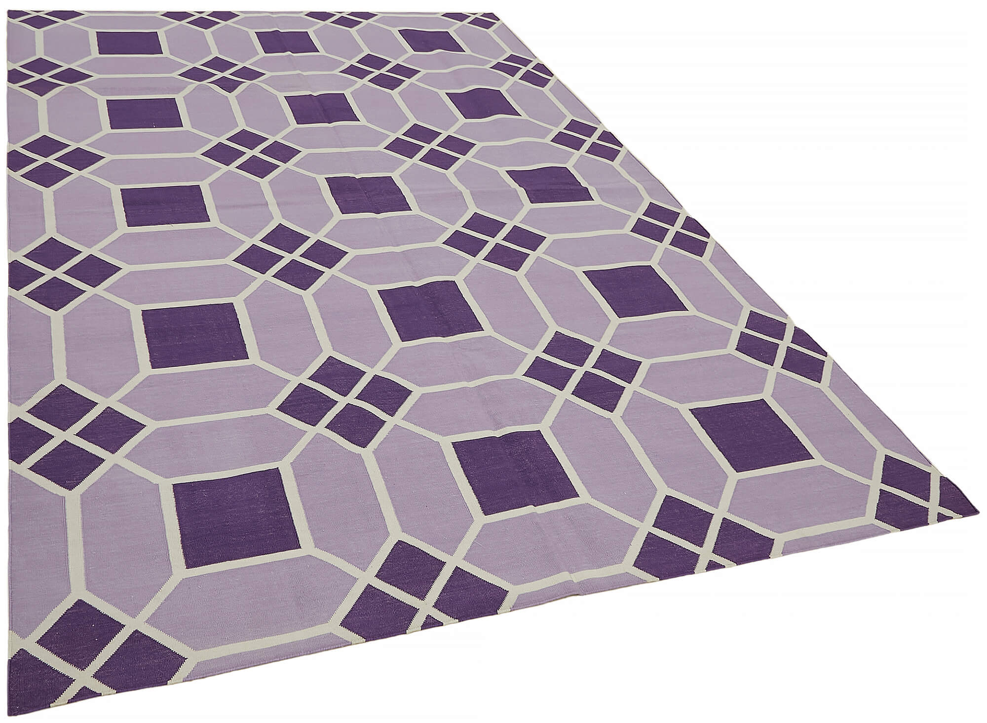 6 x 9 Purple Dhurrie Rug - 7330