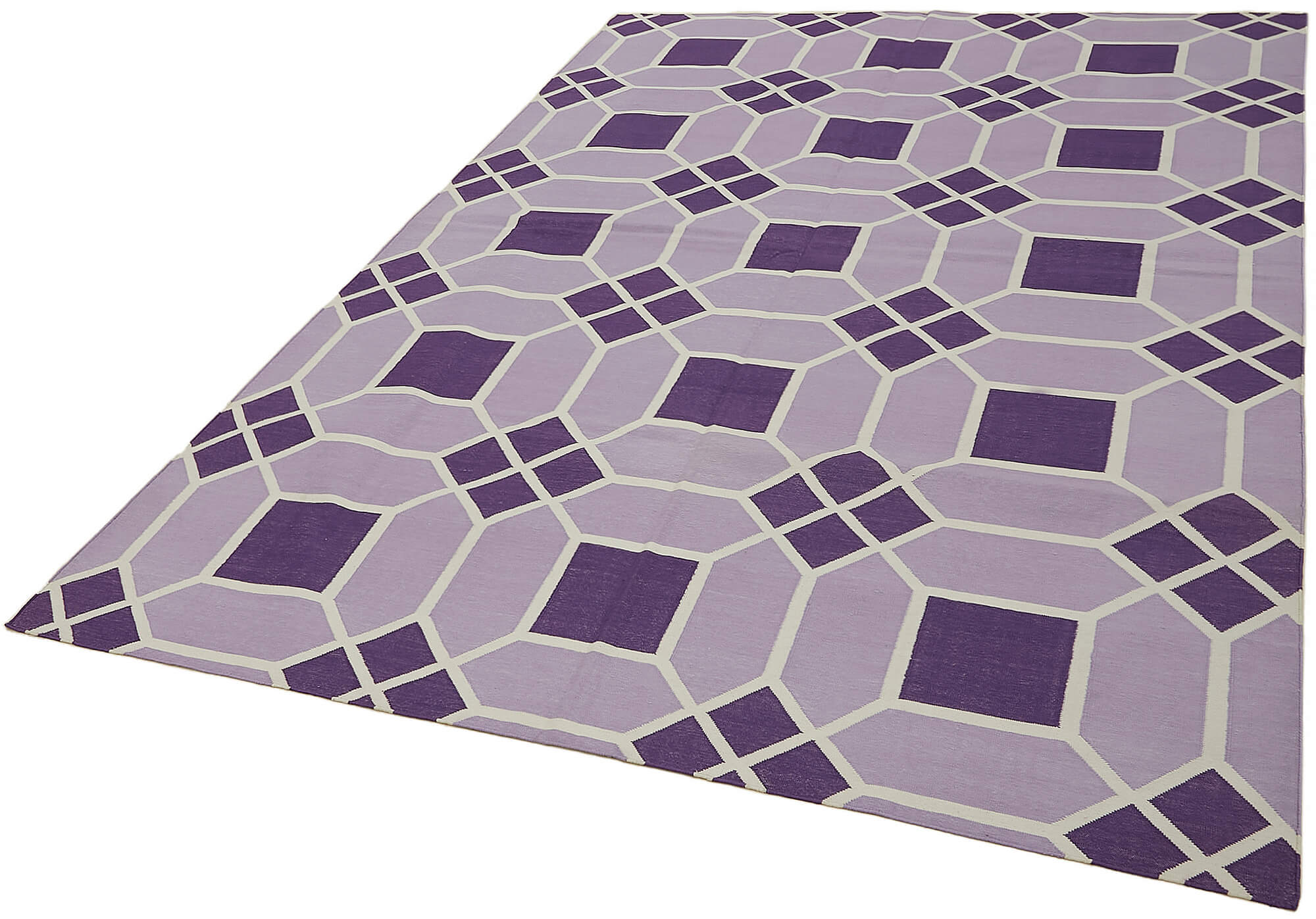 6 x 9 Purple Dhurrie Rug - 7330