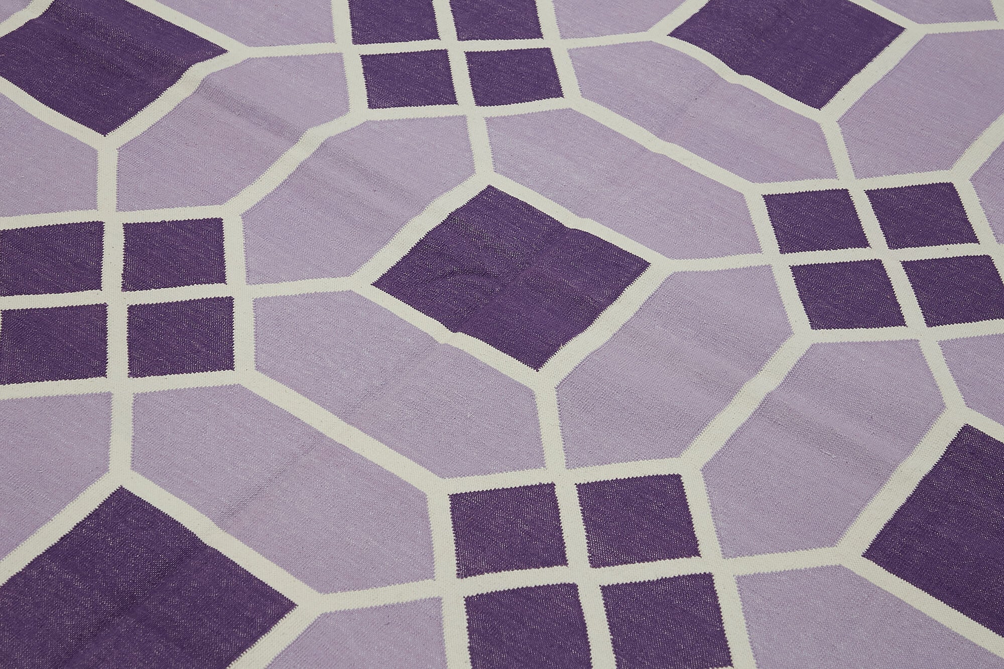 6 x 9 Purple Dhurrie Rug - 7330