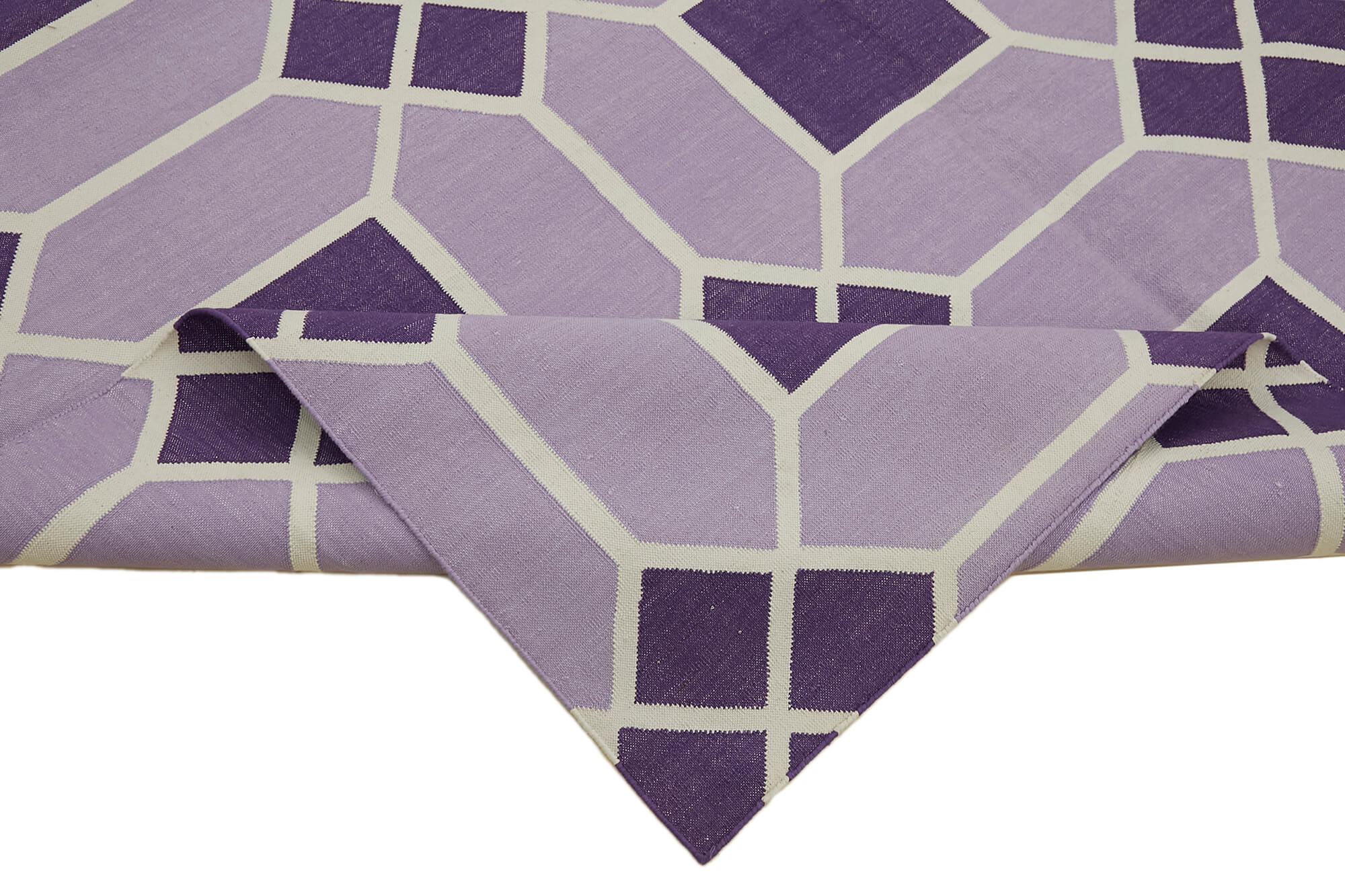 6 x 9 Purple Dhurrie Rug - 7330