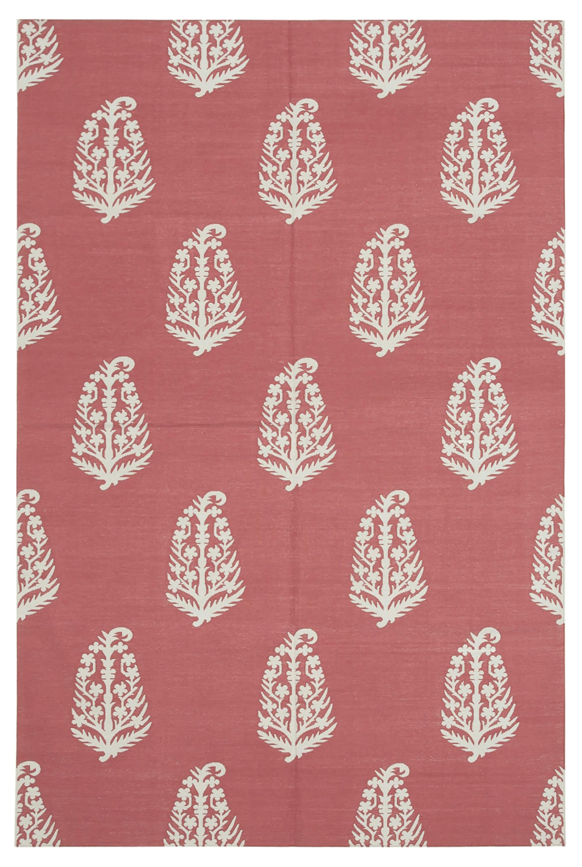 6 x 9 Red Dhurrie Rug - 2790