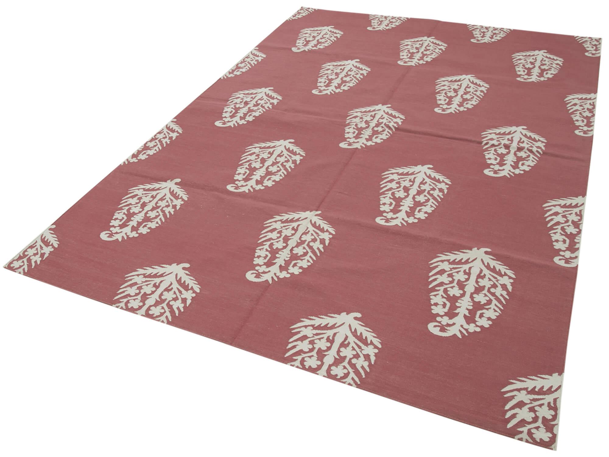 6 x 9 Red Dhurrie Rug - 2790