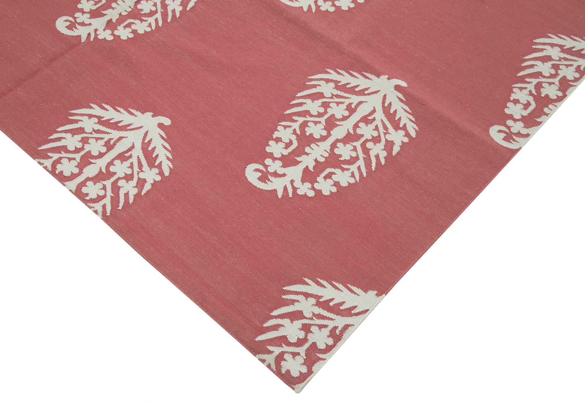 6 x 9 Red Dhurrie Rug - 2790